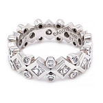 Jewelry By Danuta - Platinum Drawer Princess-cut & Round-cut Diamond Platinum Band