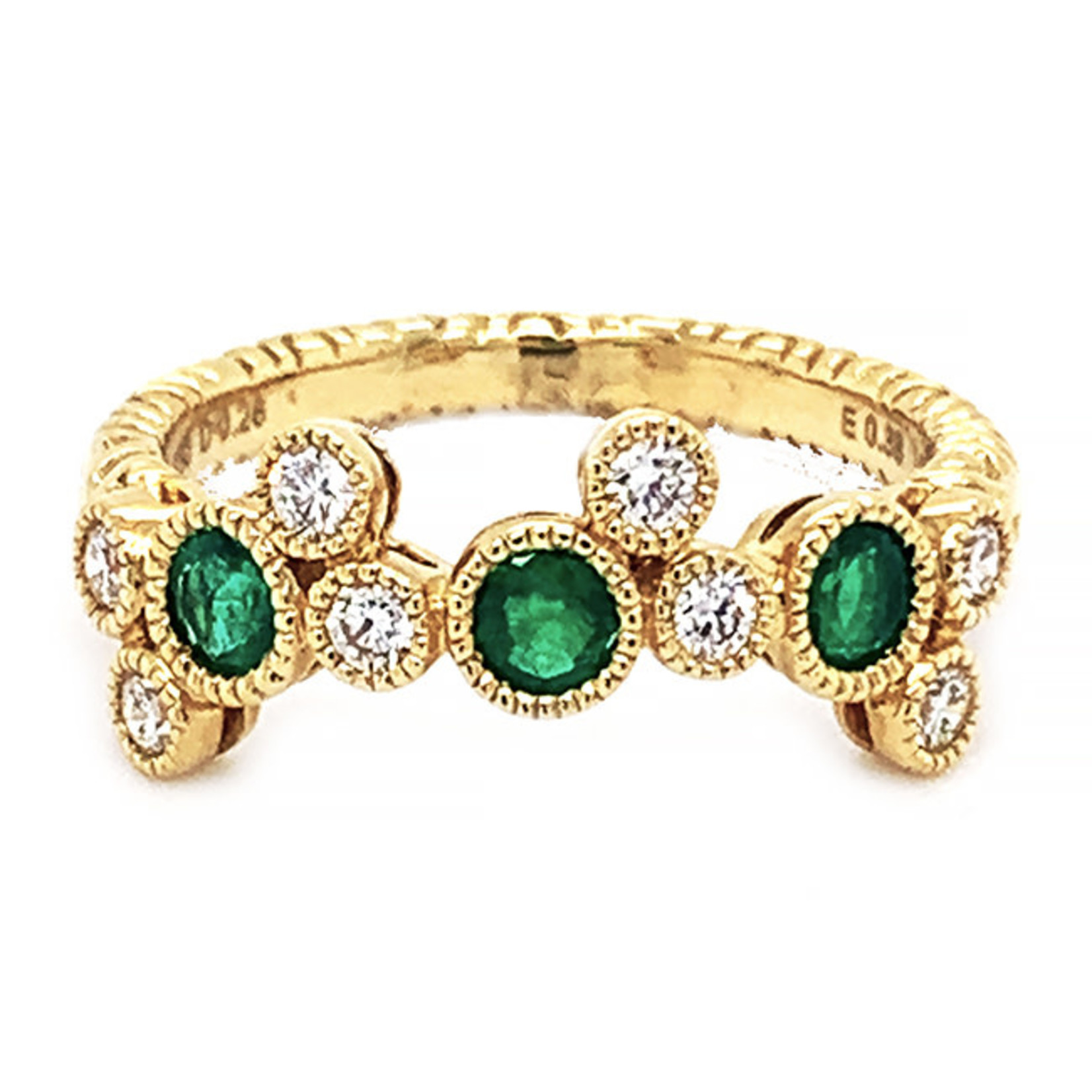 Jewelry By Danuta - Gold Drawer Emerald & Diamond 18 kt. Gold Ring, .38ct E, .26ct Dia