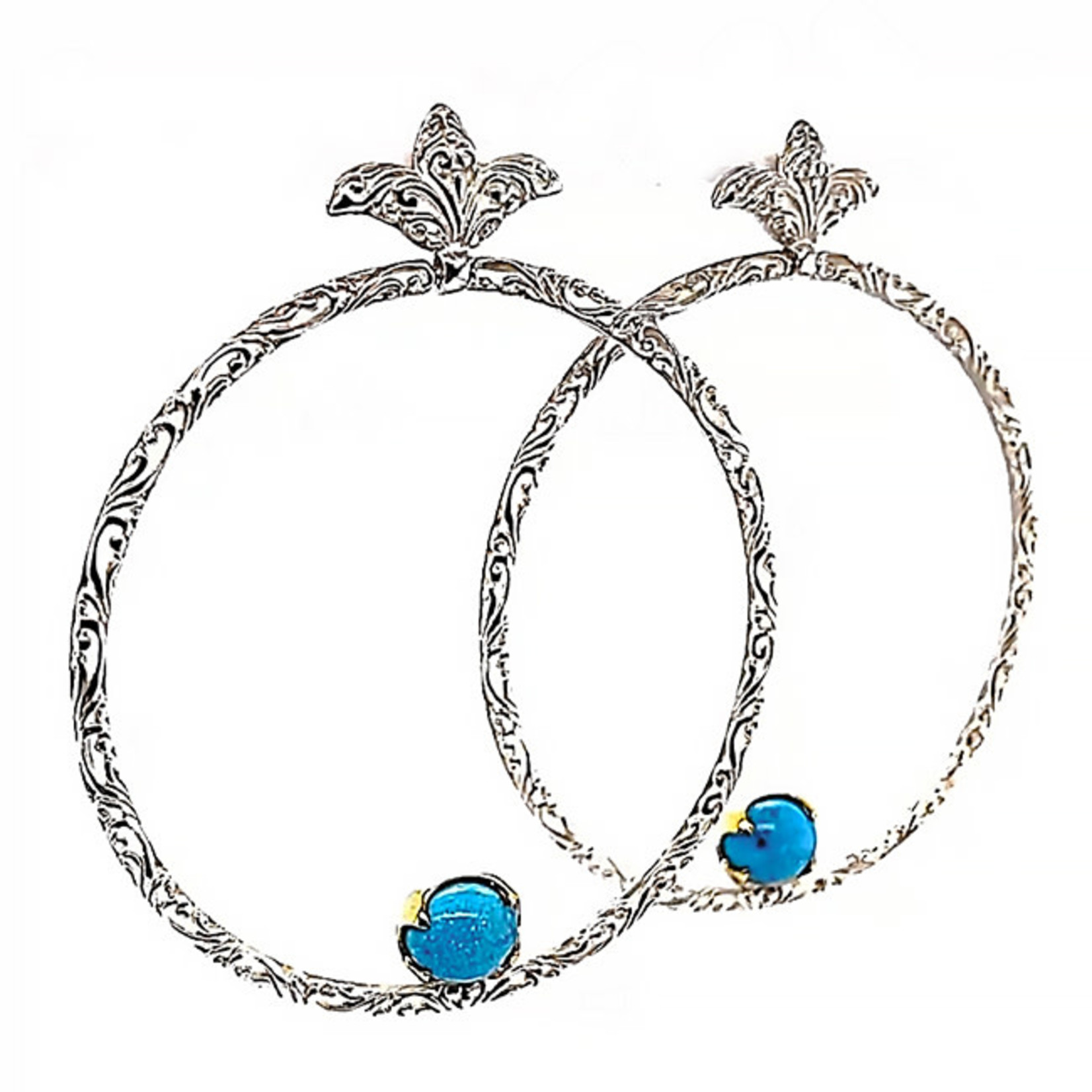 Jewelry By Danuta - Silver Drawer Turquoise  Silver Earrings