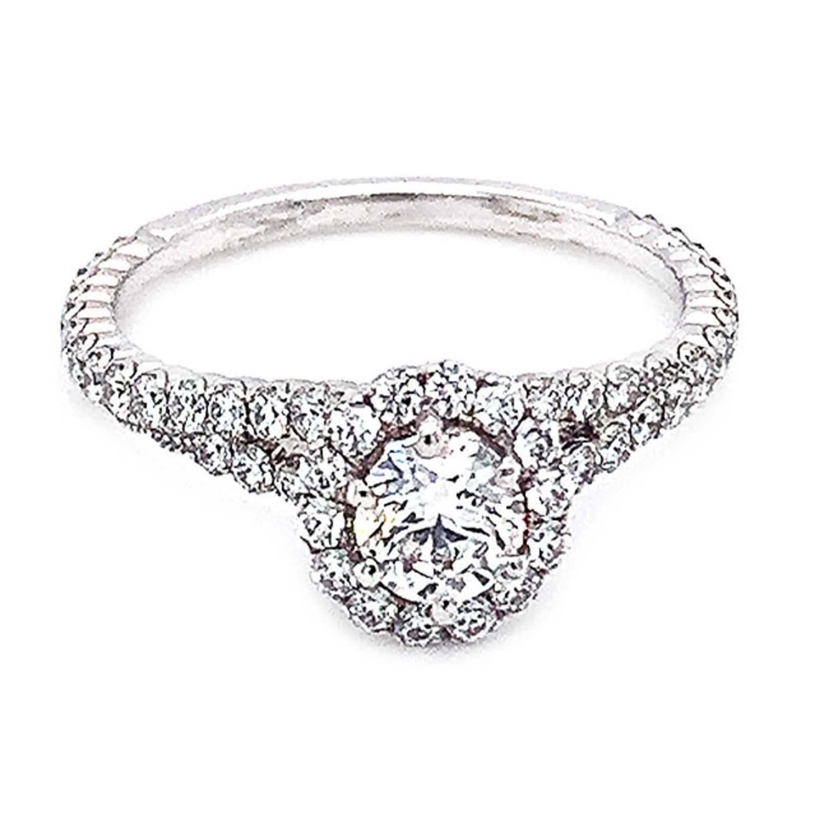 Jewelry By Danuta - Platinum Drawer Center Diamond .33ct. DVVS center , .25 ct side Dia Platinum Ring