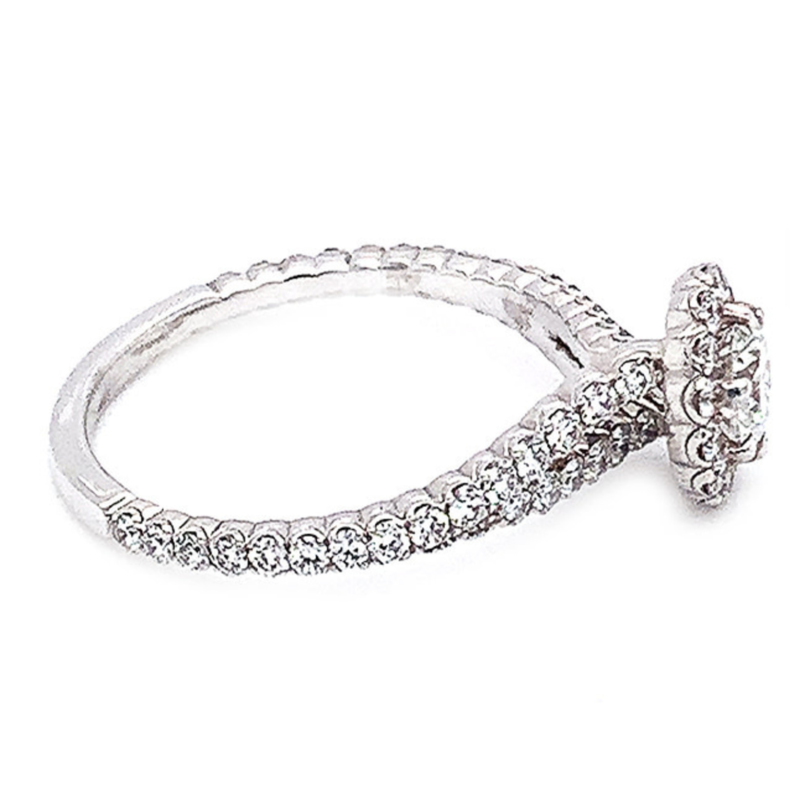 Jewelry By Danuta - Platinum Drawer Center Diamond .33ct. DVVS center , .25 ct side Dia Platinum Ring
