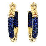 Jewelry By Danuta - Gold Drawer Sapphire & 18kt. Gold Hoop Earrings Enquire  for price