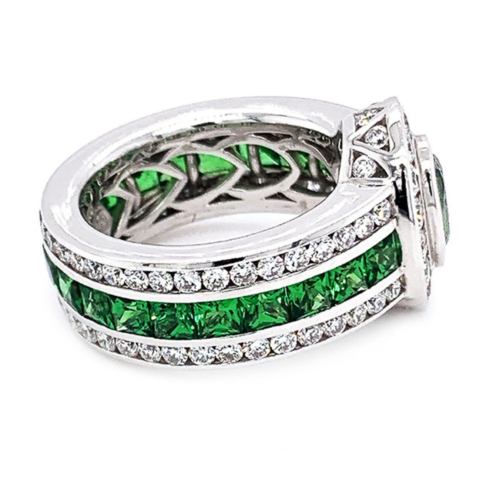 Jewelry By Danuta - Platinum Drawer Emerald & Diamond  Platinum Ring. SOLD