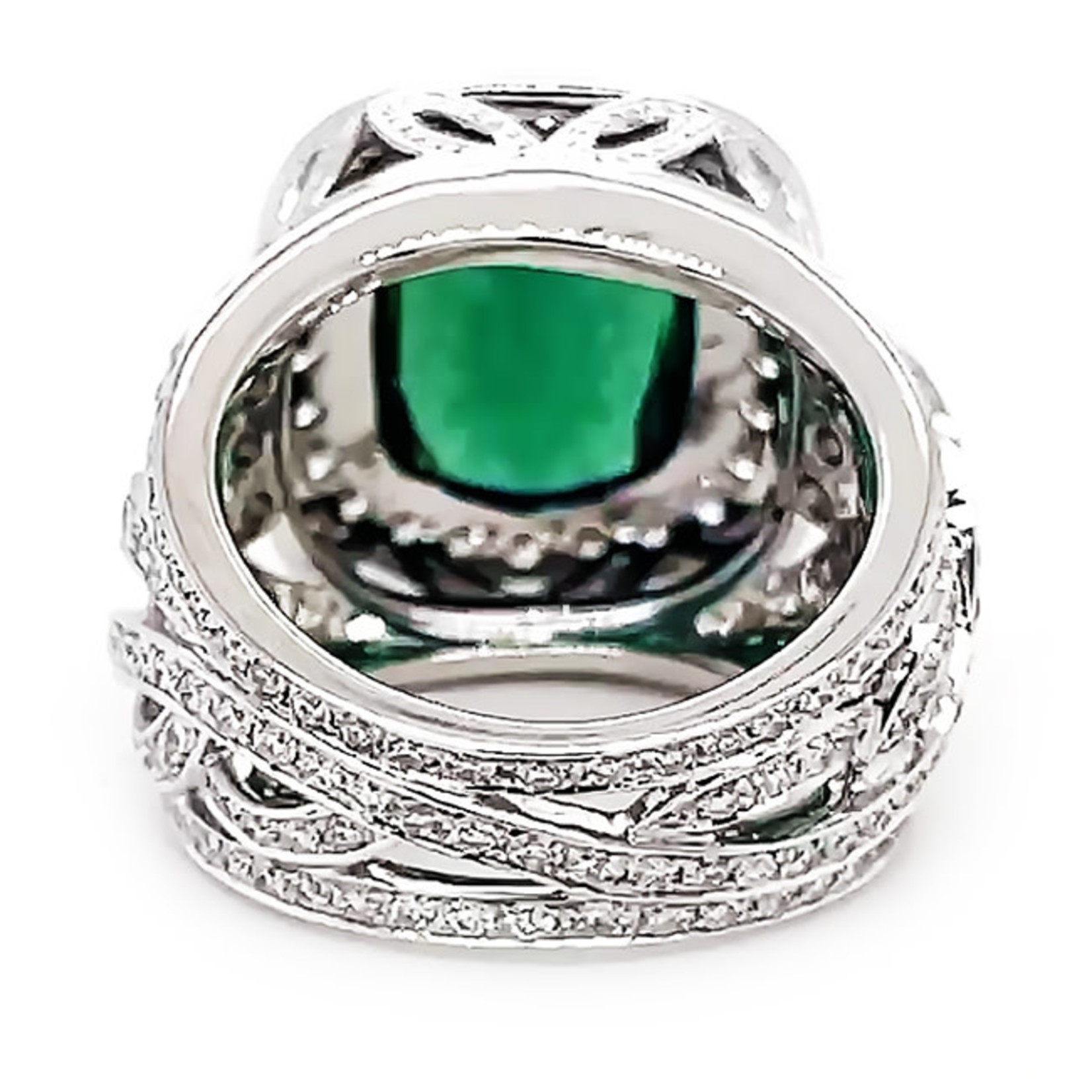 Jewelry By Danuta - Platinum Drawer Emerald & Diamond Platinum Ring, SOLD call for estimate