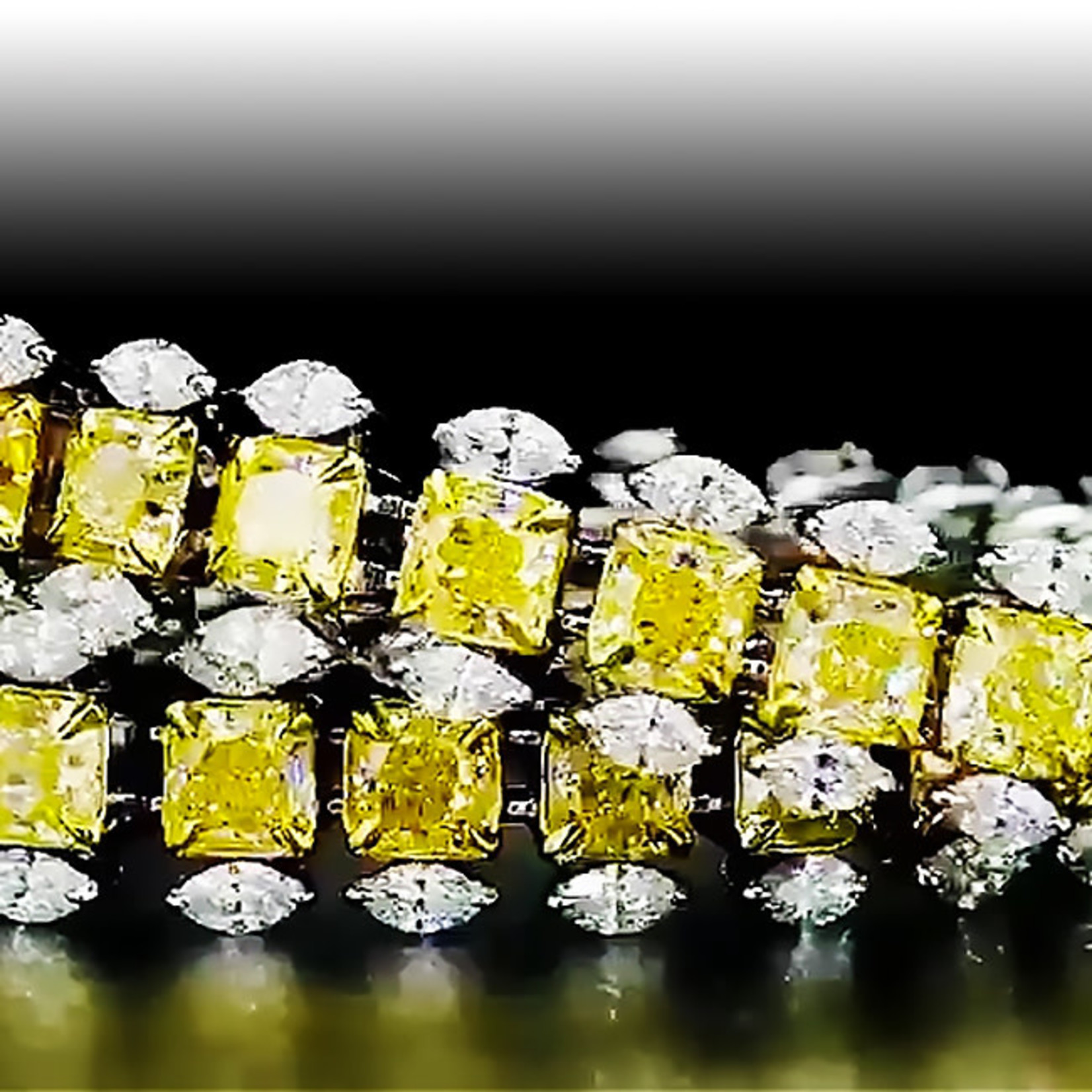 Jewelry By Danuta - Silver Drawer Fancy Yellow & White Diamond  Bracelet Enquire for price
