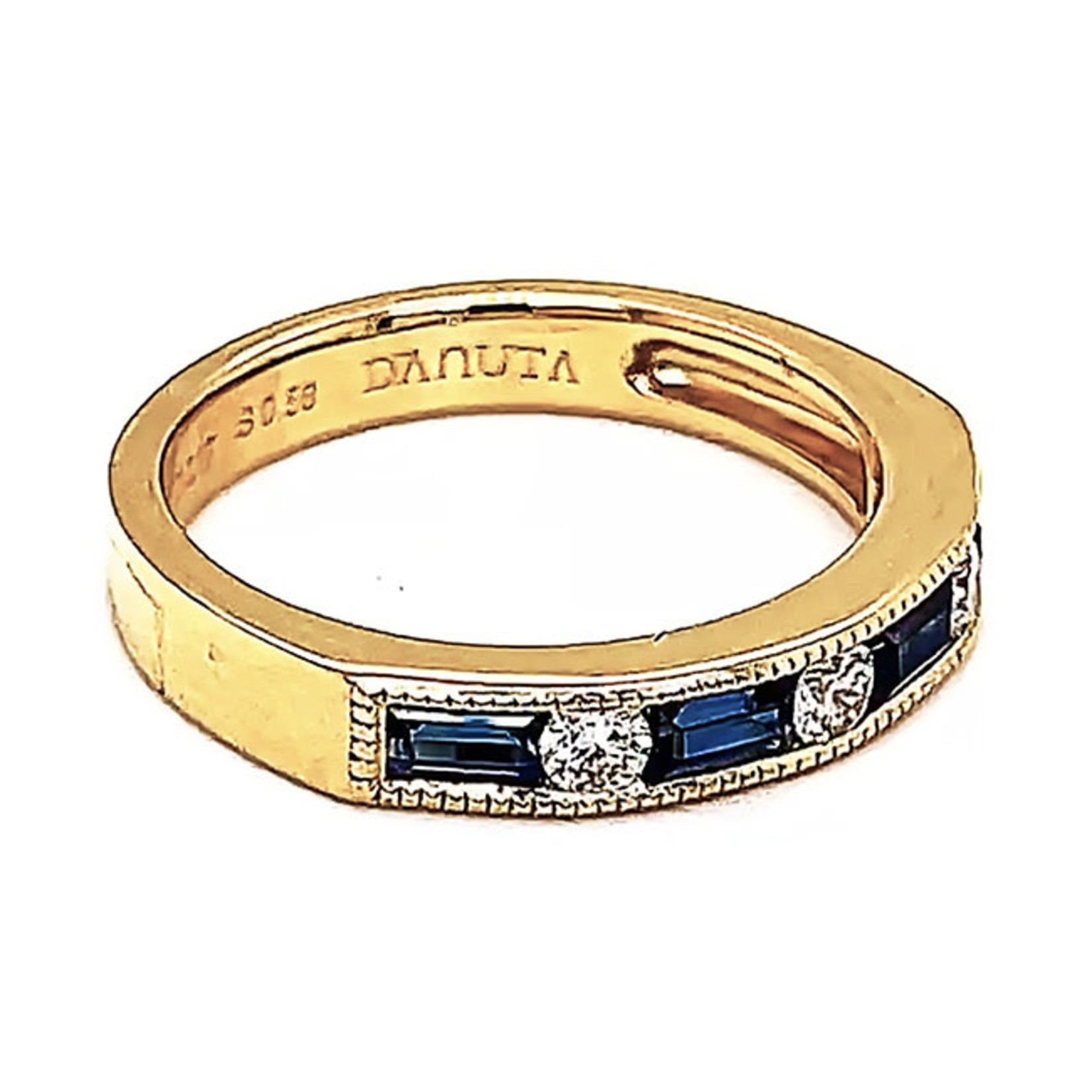 Jewelry By Danuta - Gold Drawer Blue Sapphire & Diamond Gold Ring .58 ct sapphires, .17ct Dia