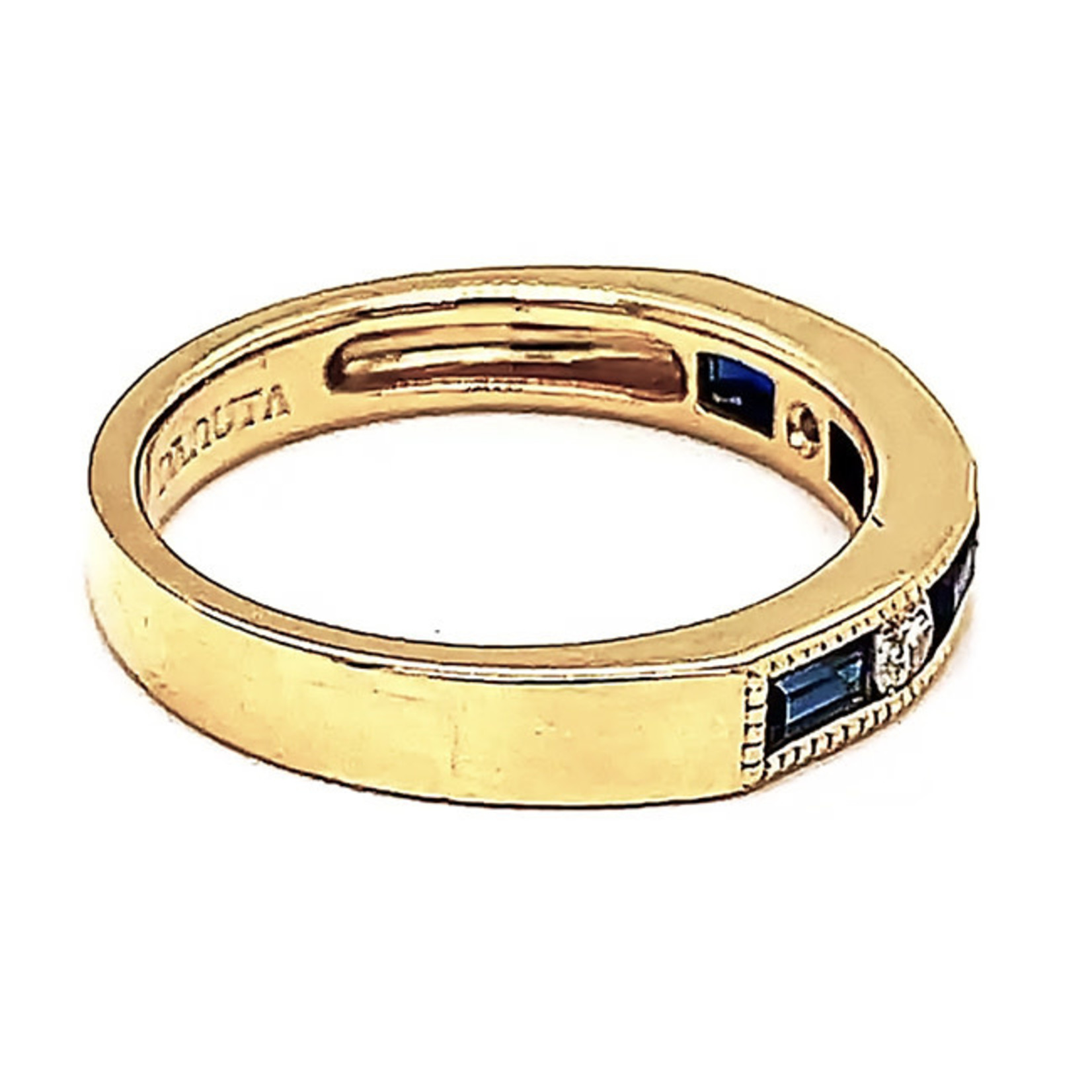 Jewelry By Danuta - Gold Drawer Blue Sapphire & Diamond Gold Ring .58 ct sapphires, .17ct Dia