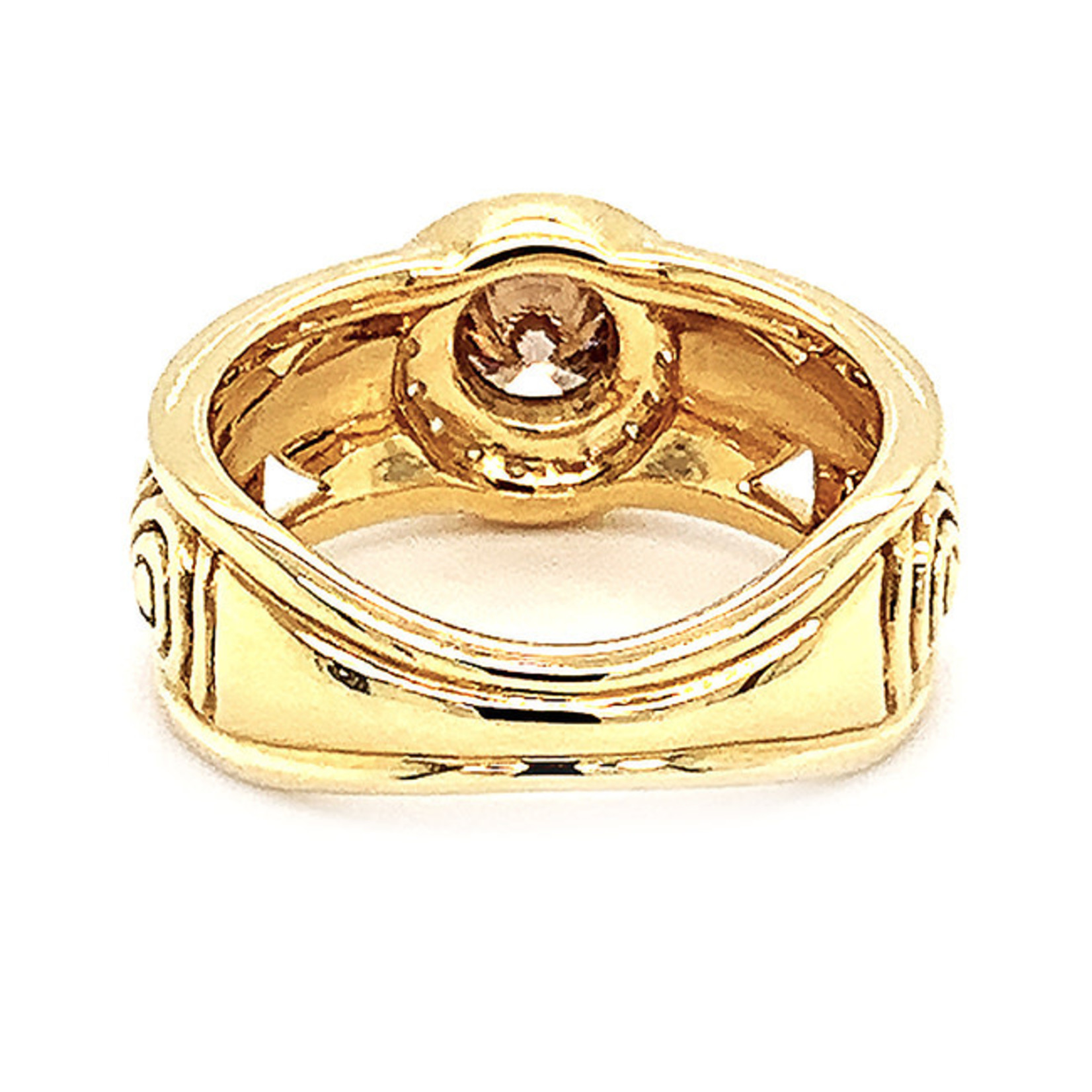 Jewelry By Danuta - Gold Drawer Cognac Diamond Gold Ring,.49 ct C Dia, .16ct Dia