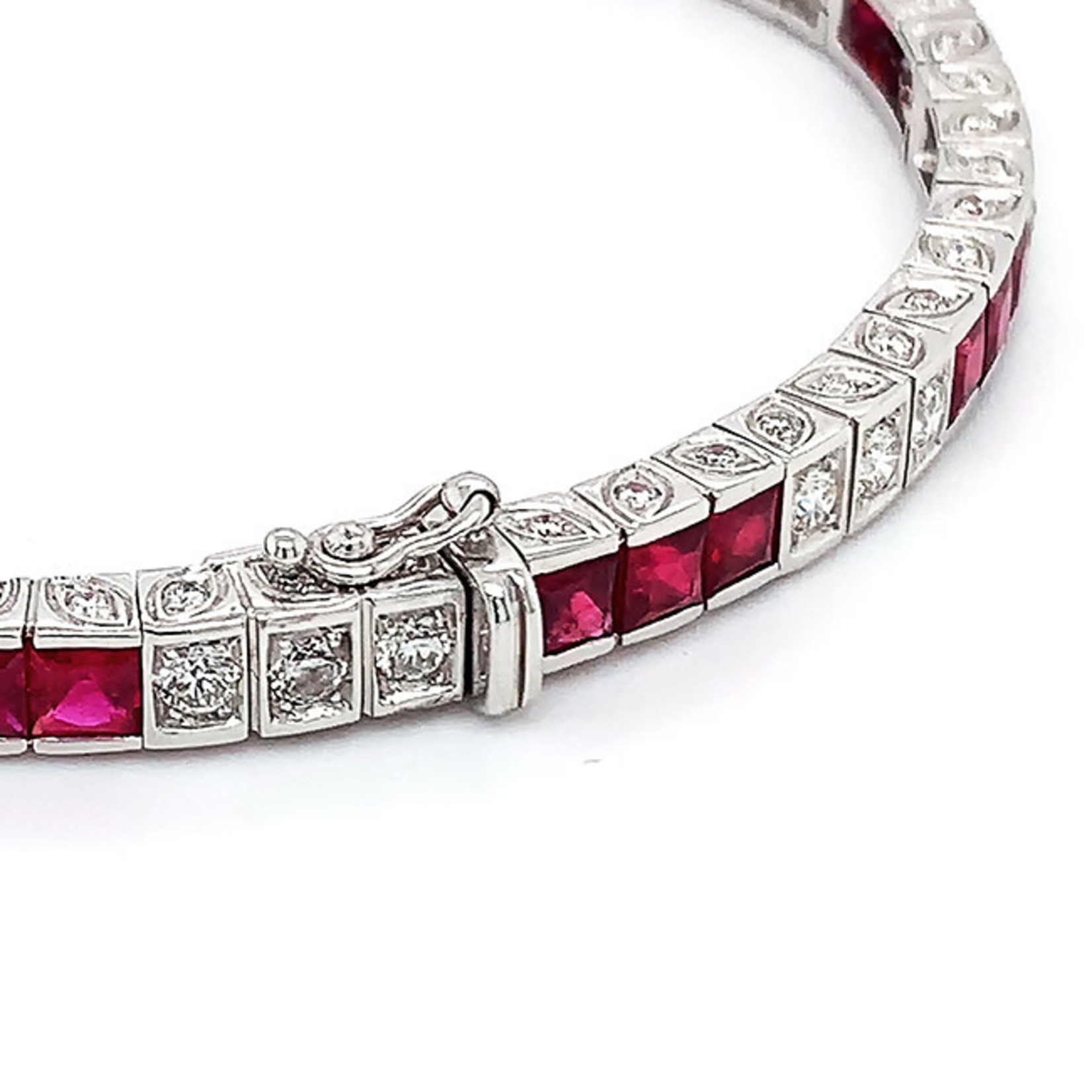 Jewelry By Danuta - Gold Drawer Ruby & Diamond  18kt. White Gold Bracelet SOLD