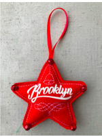 Brooklyn Star Ornament Red Script