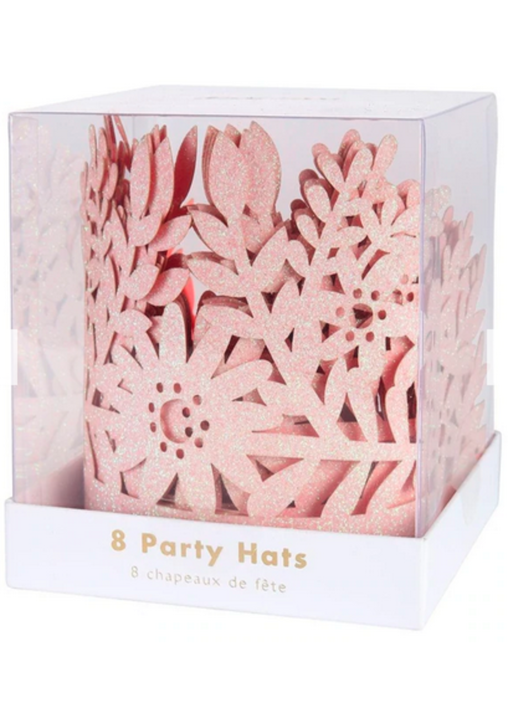 Pink Glitter Crown Set of 8