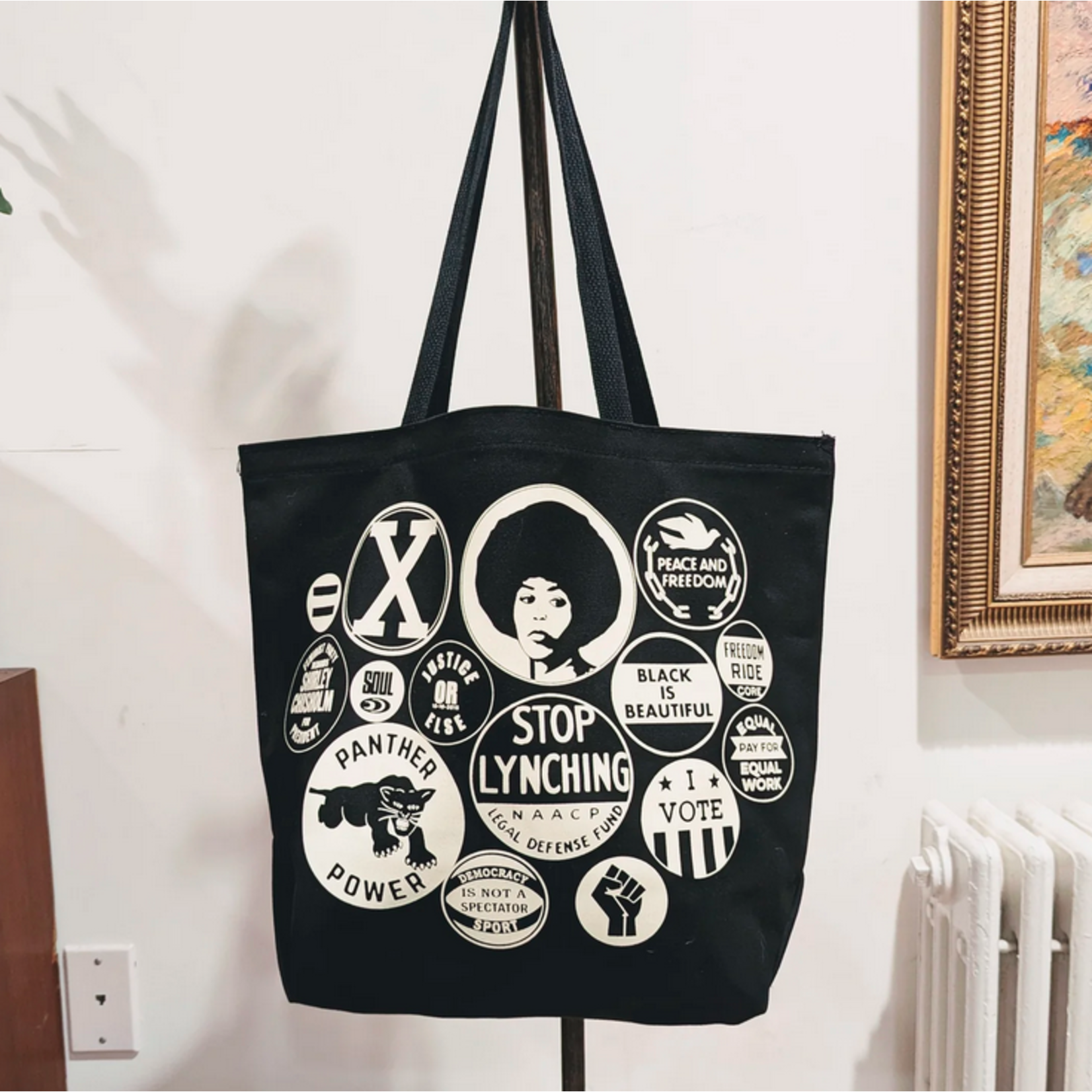 All Very Goods Power Button Tote Bag - Black