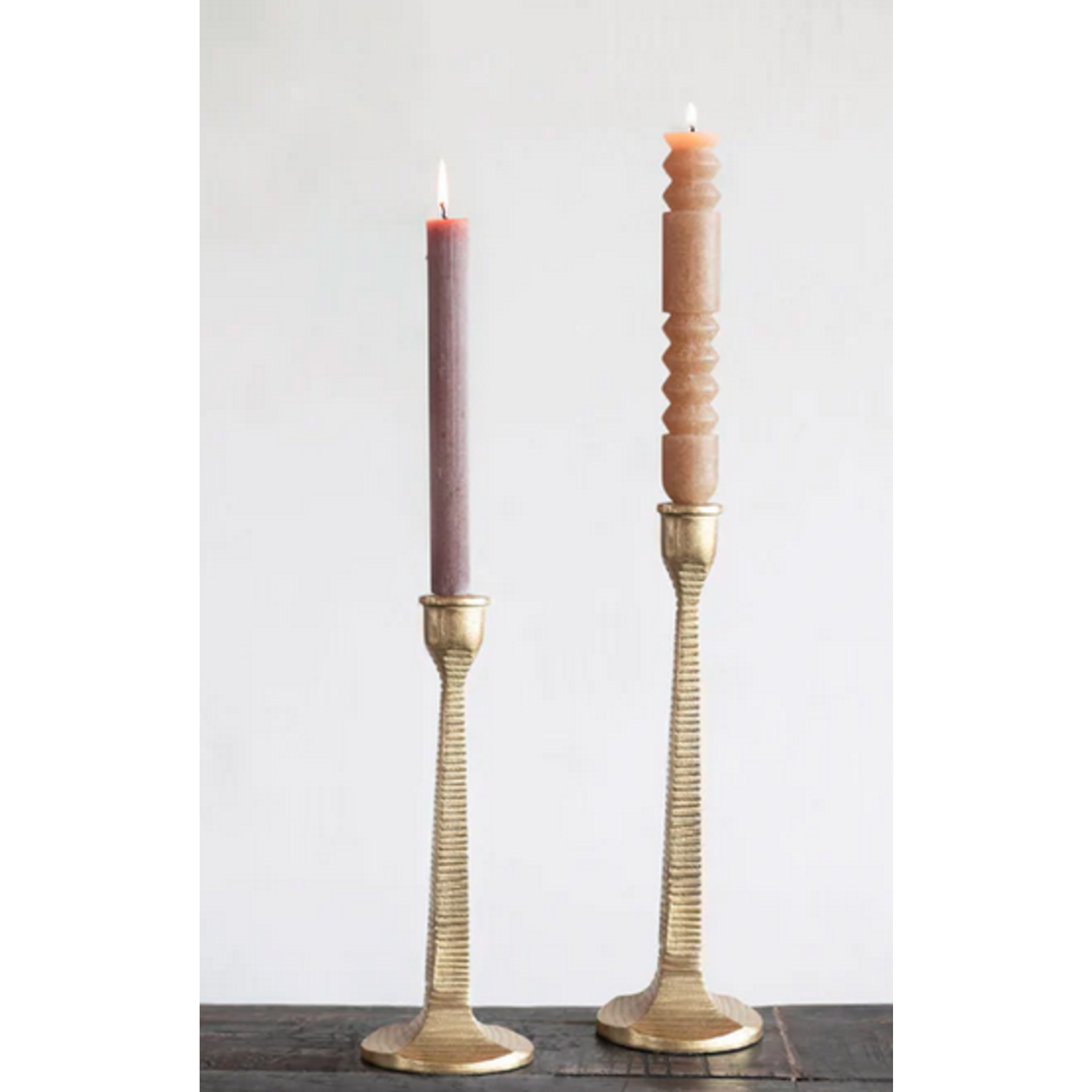 Creative Co-Op Metal Taper Holder- Gold Finish