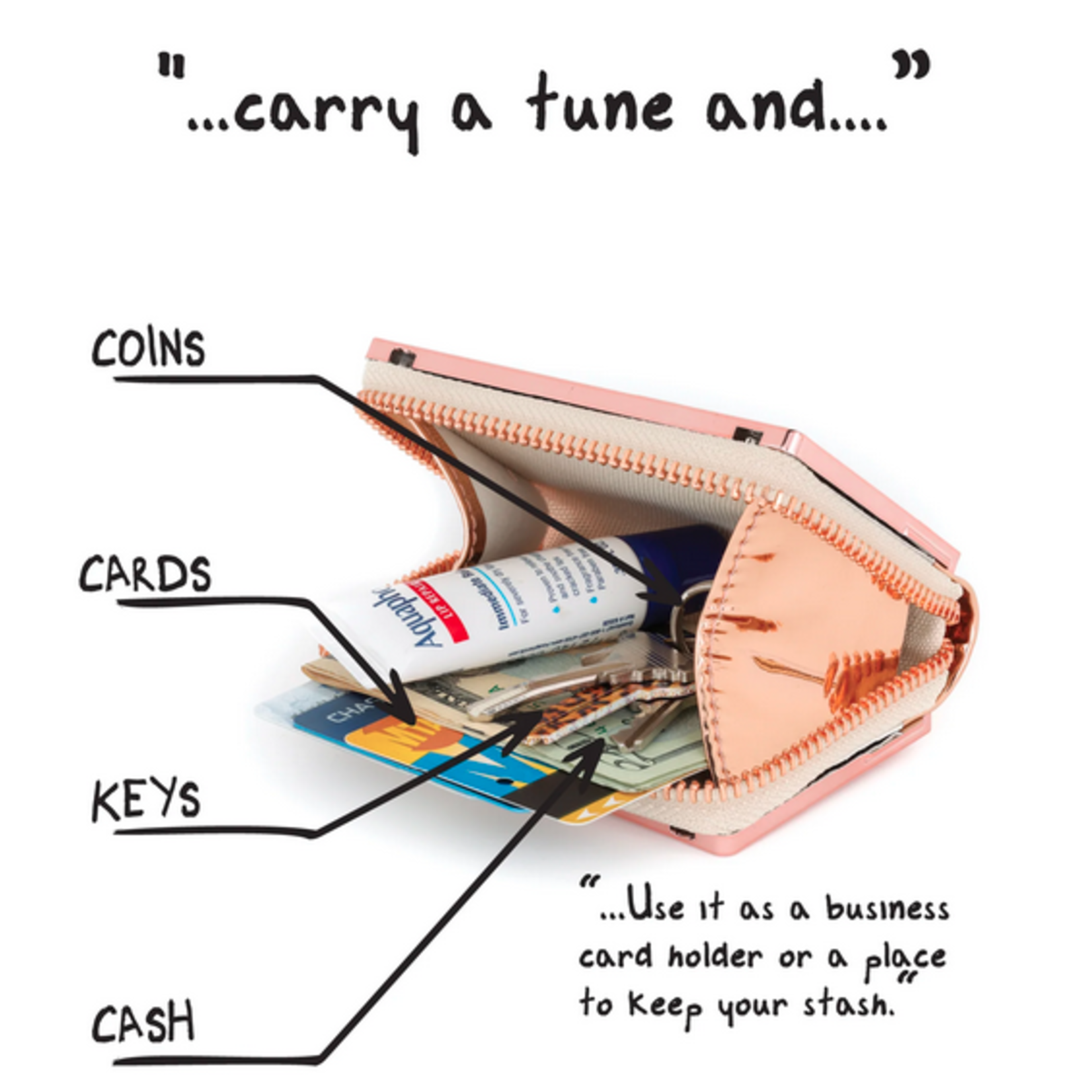 Fydelity Cassette Tape Wallet- Rose Gold Chrome