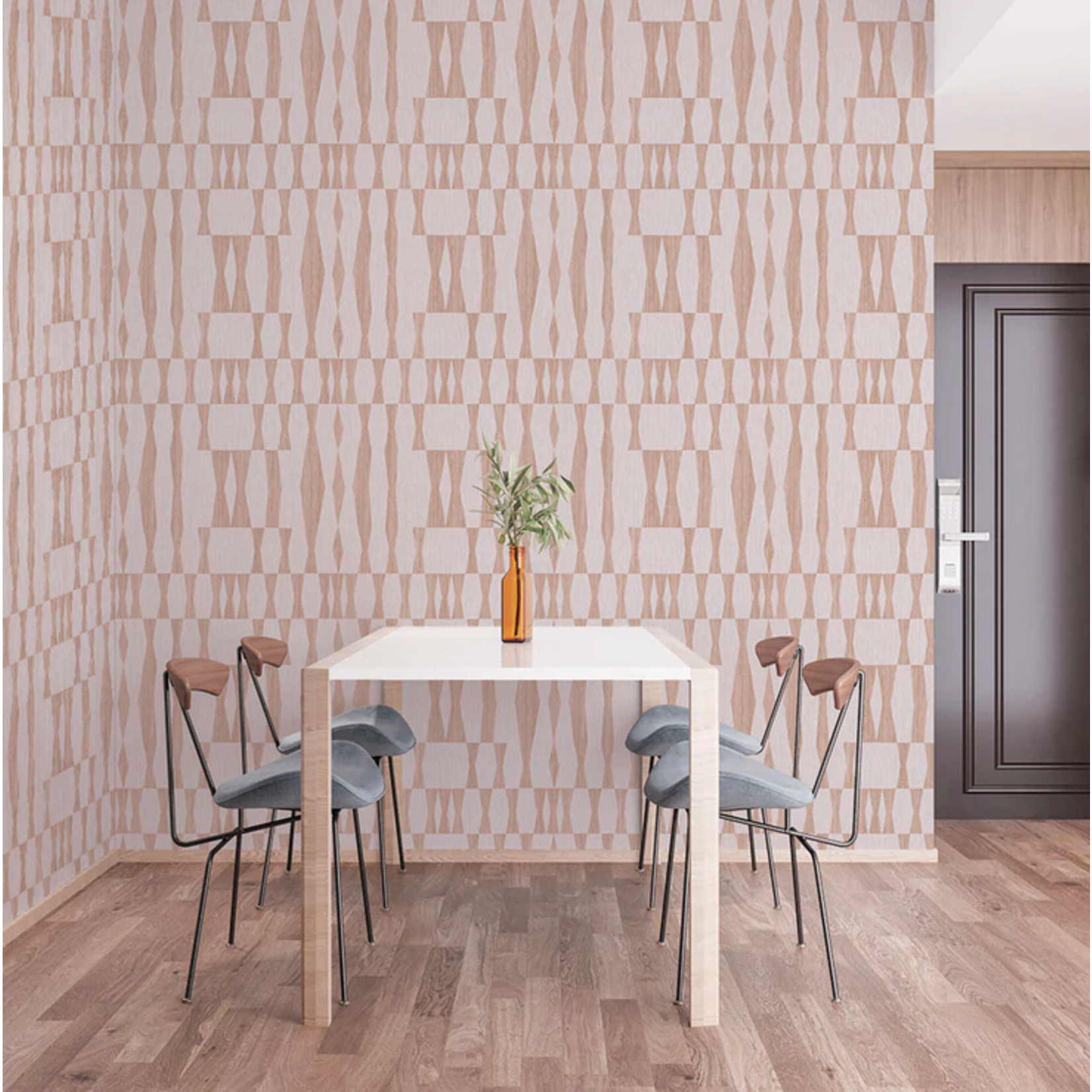 Tempaper Grasscloth Geo Jute Peel and Stick Wallpaper, 28 sq. ft.