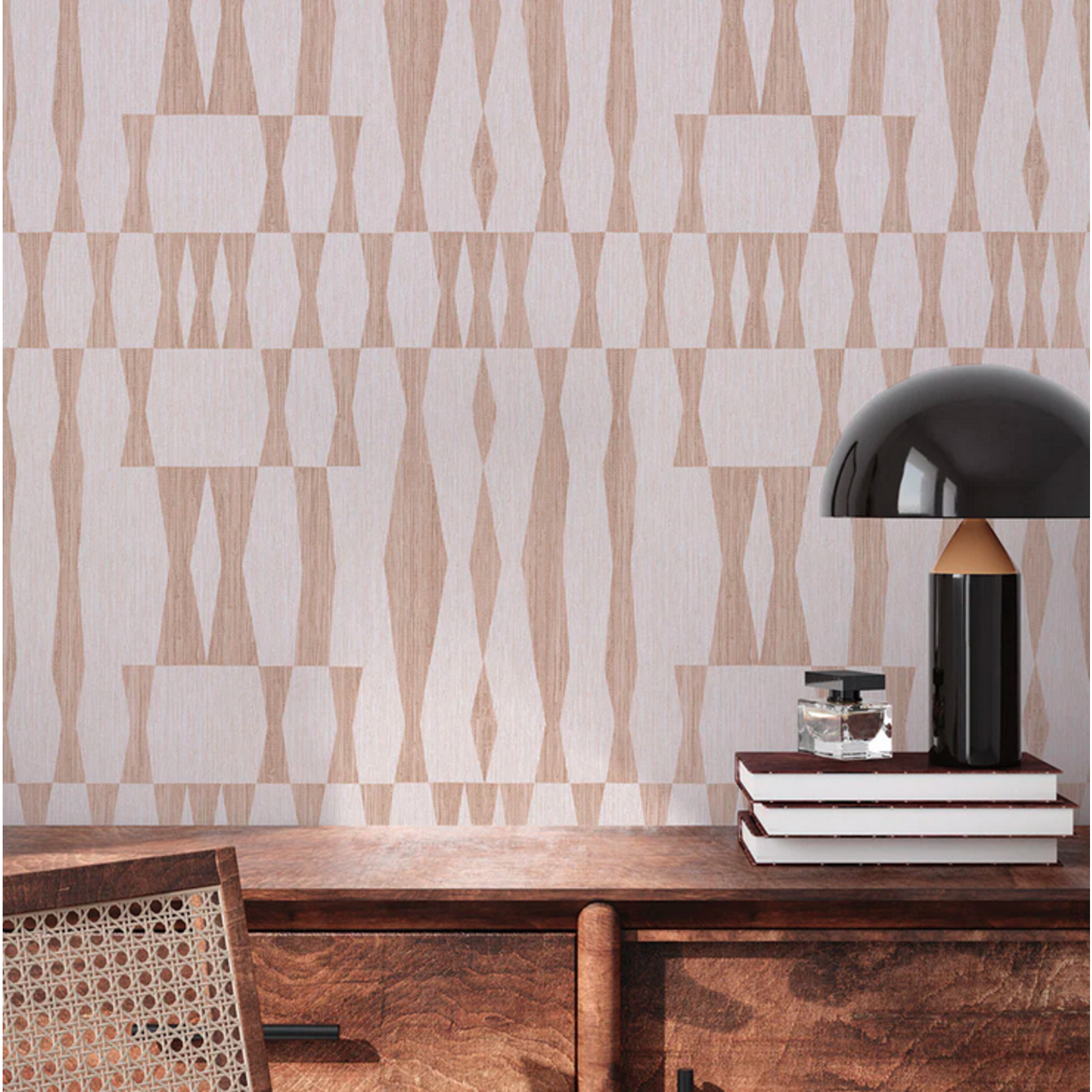 Tempaper Grasscloth Geo Jute Peel and Stick Wallpaper, 28 sq. ft.