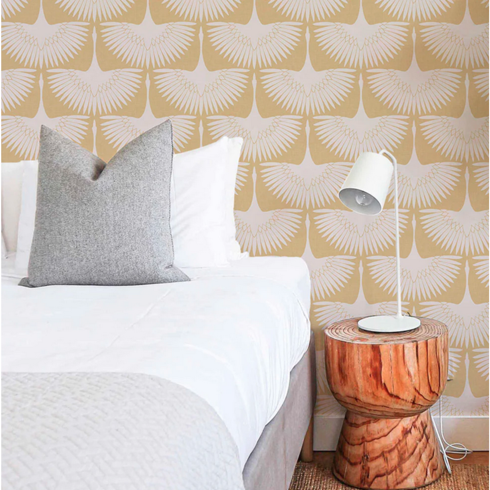 Tempaper Feather Flock Gold Peel and Stick Wallpaper, 28 sq. ft.