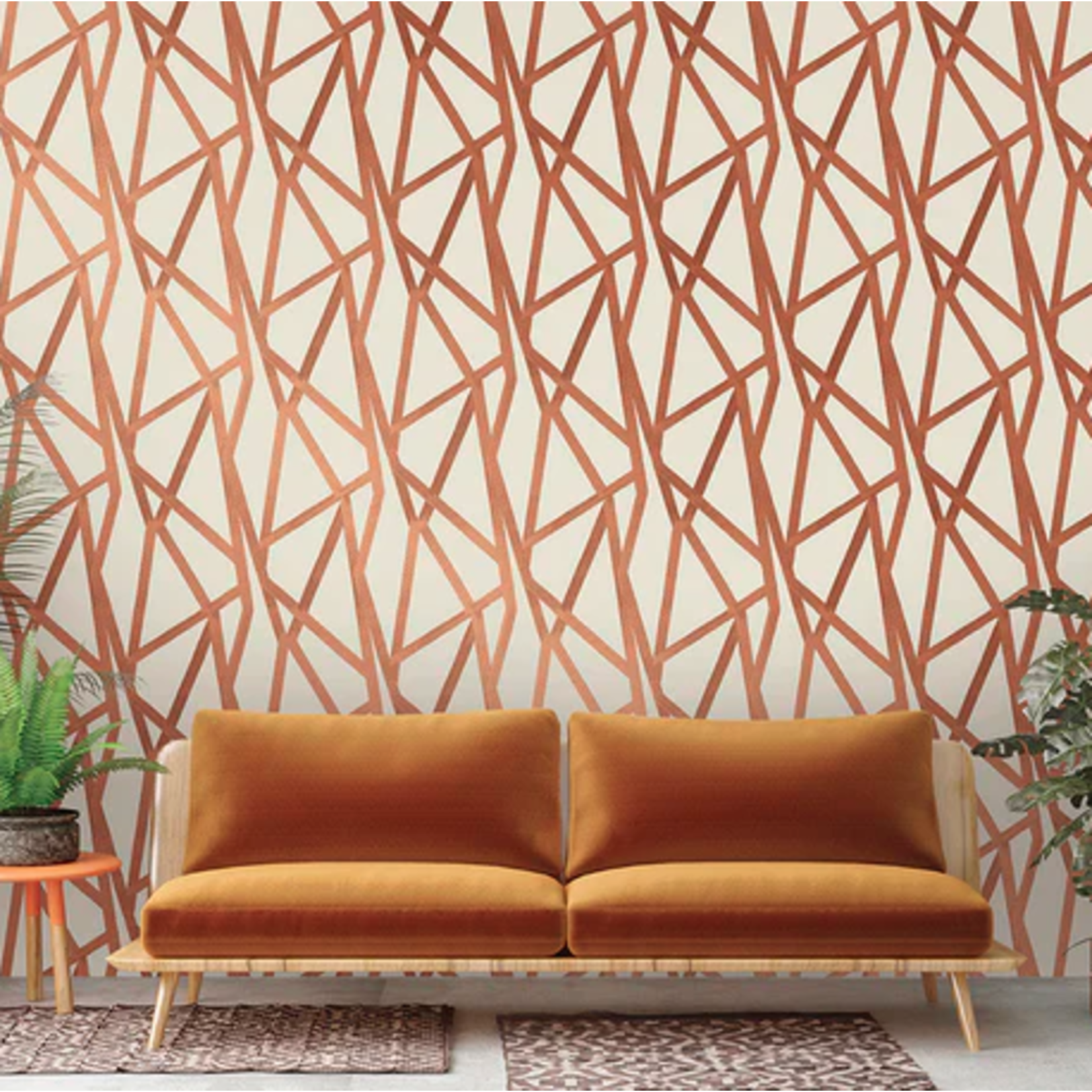 Tempaper Intersections Bronze Peel and Stick Wallpaper, 56 sq. ft.
