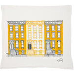 Claudia Pearson Yellow Brownstones Tea Towel