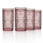 Godinger SET OF 4 Jax Pink Highballs