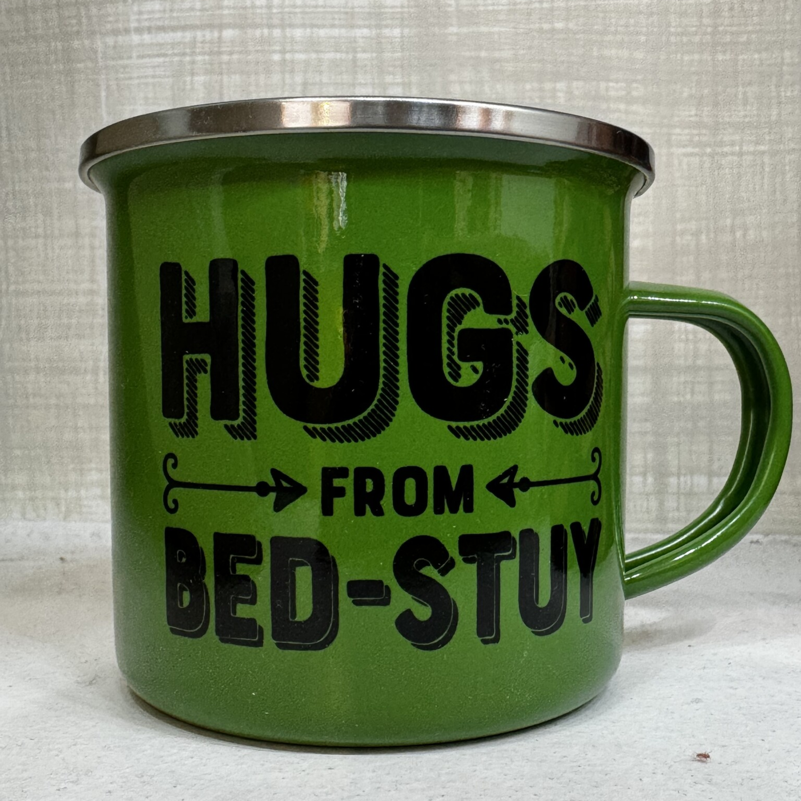 Rock Scissor Paper Hugs From Bed-Stuy Camp Mug- Spring Green