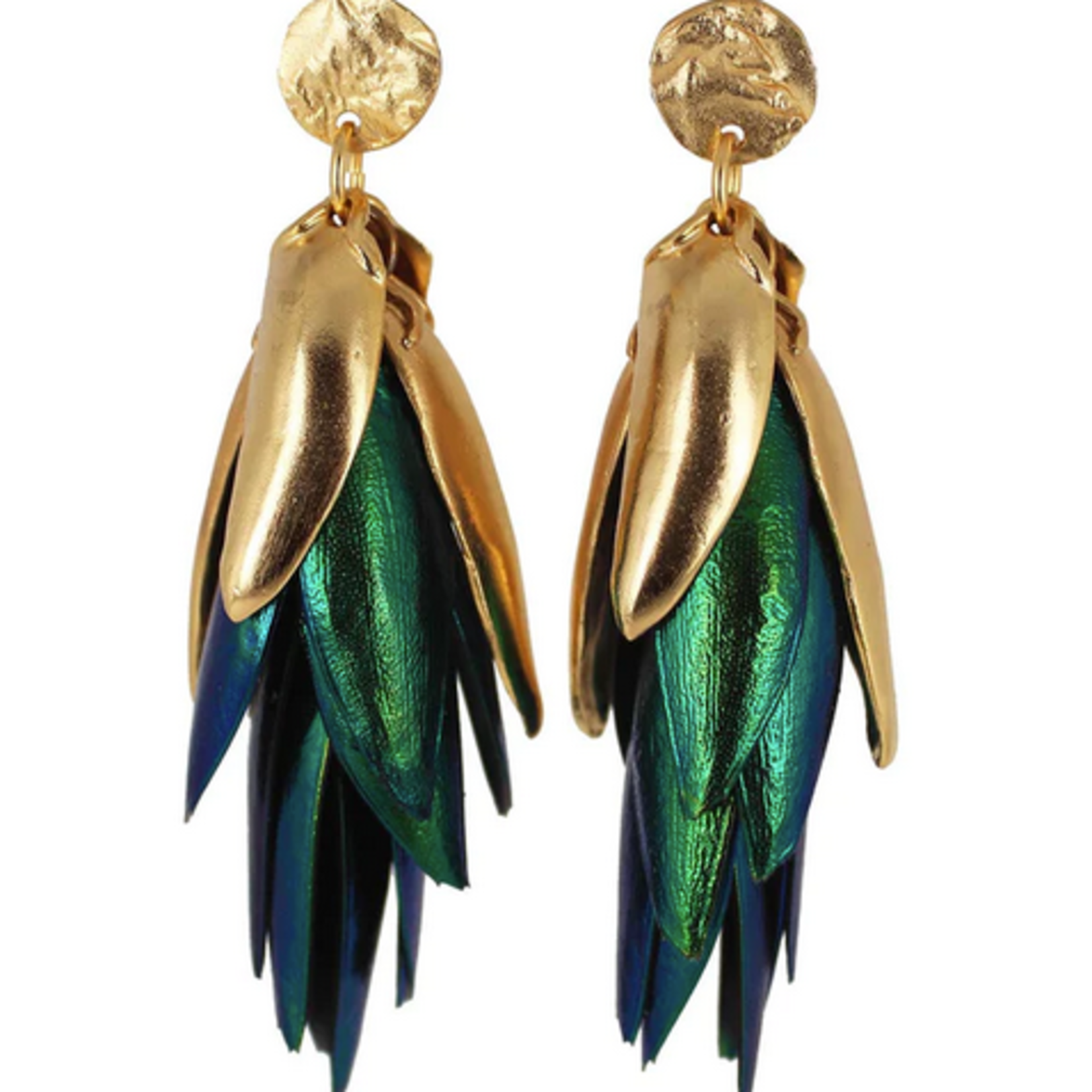 Lingua Nigra Beetle Wing Earrings