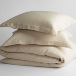 A1 Impex 100% Fine European Linen Duvet Set- Birch (King)