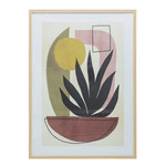 Creative Co-Op MDF Framed Glass Wall Decor w/ Abstract Botanical