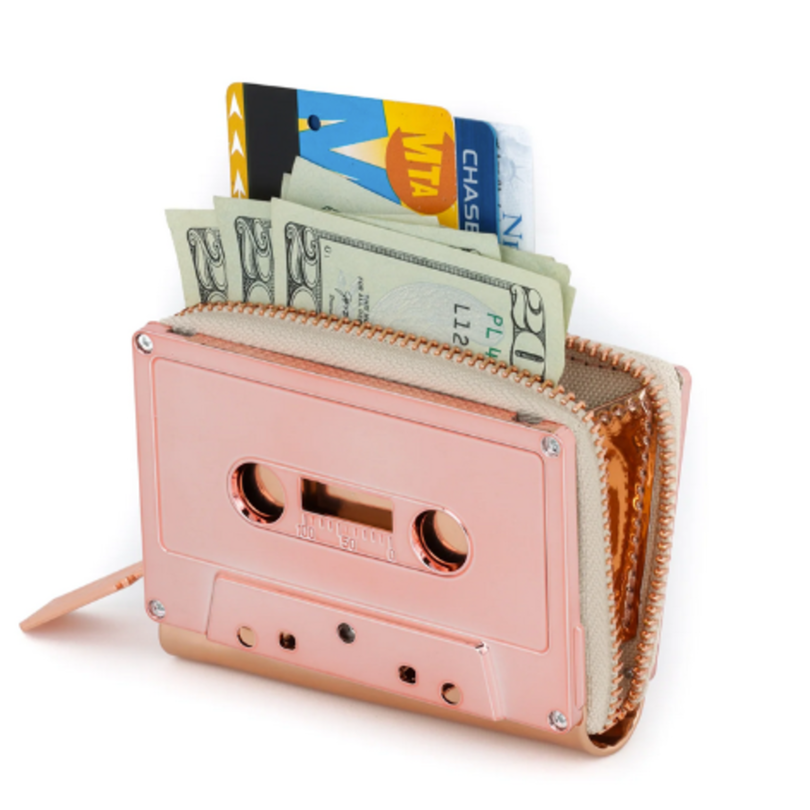 Fydelity Cassette Tape Wallet- Rose Gold Chrome