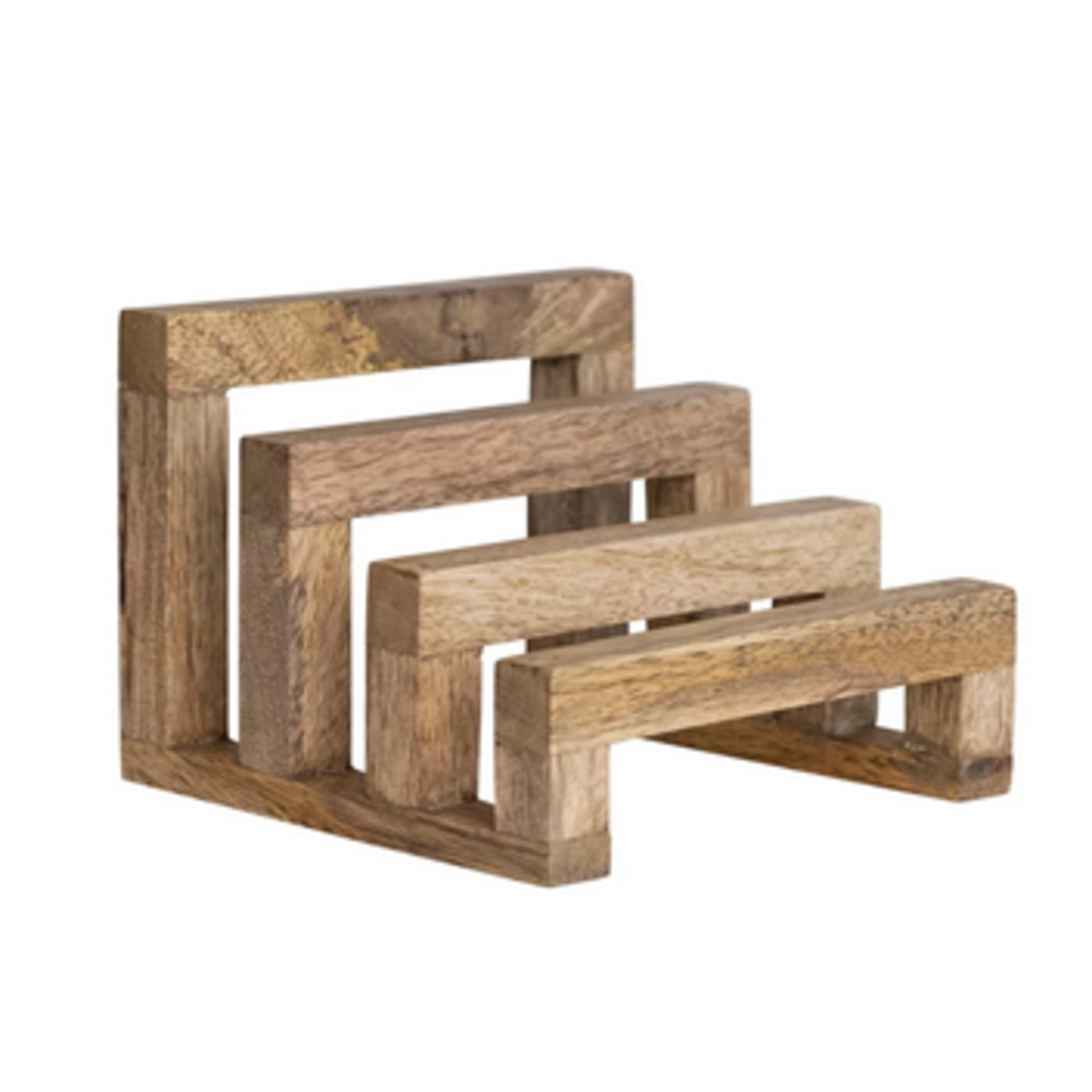 Creative Co-Op Mango Wood Stand w/ 3 Sections