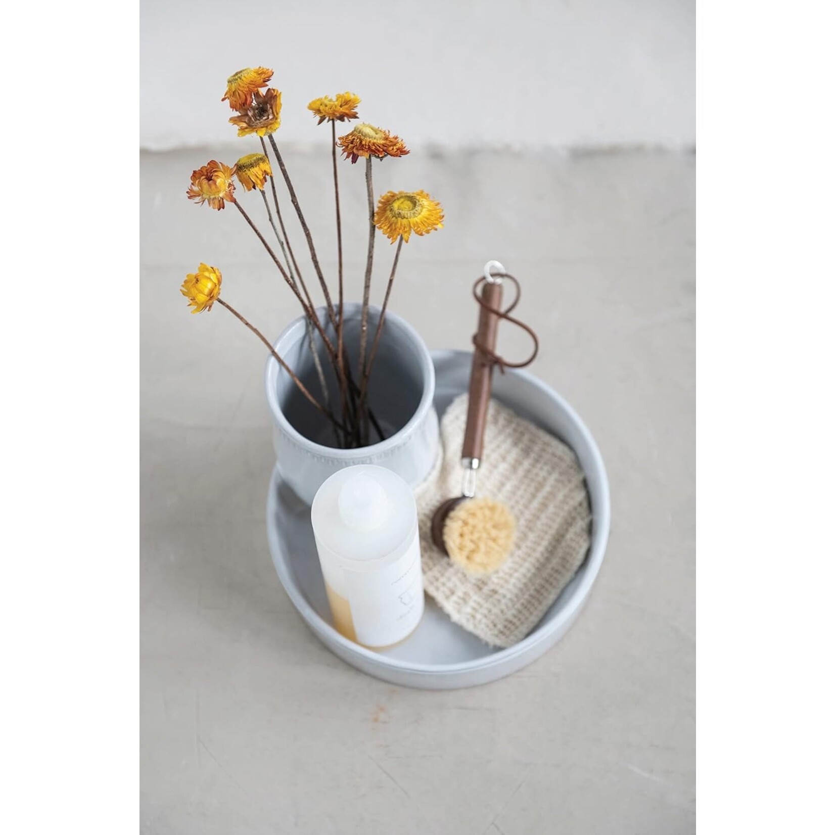 Creative Co-Op Round Terra Cotta Tray w/ 2 Compartments