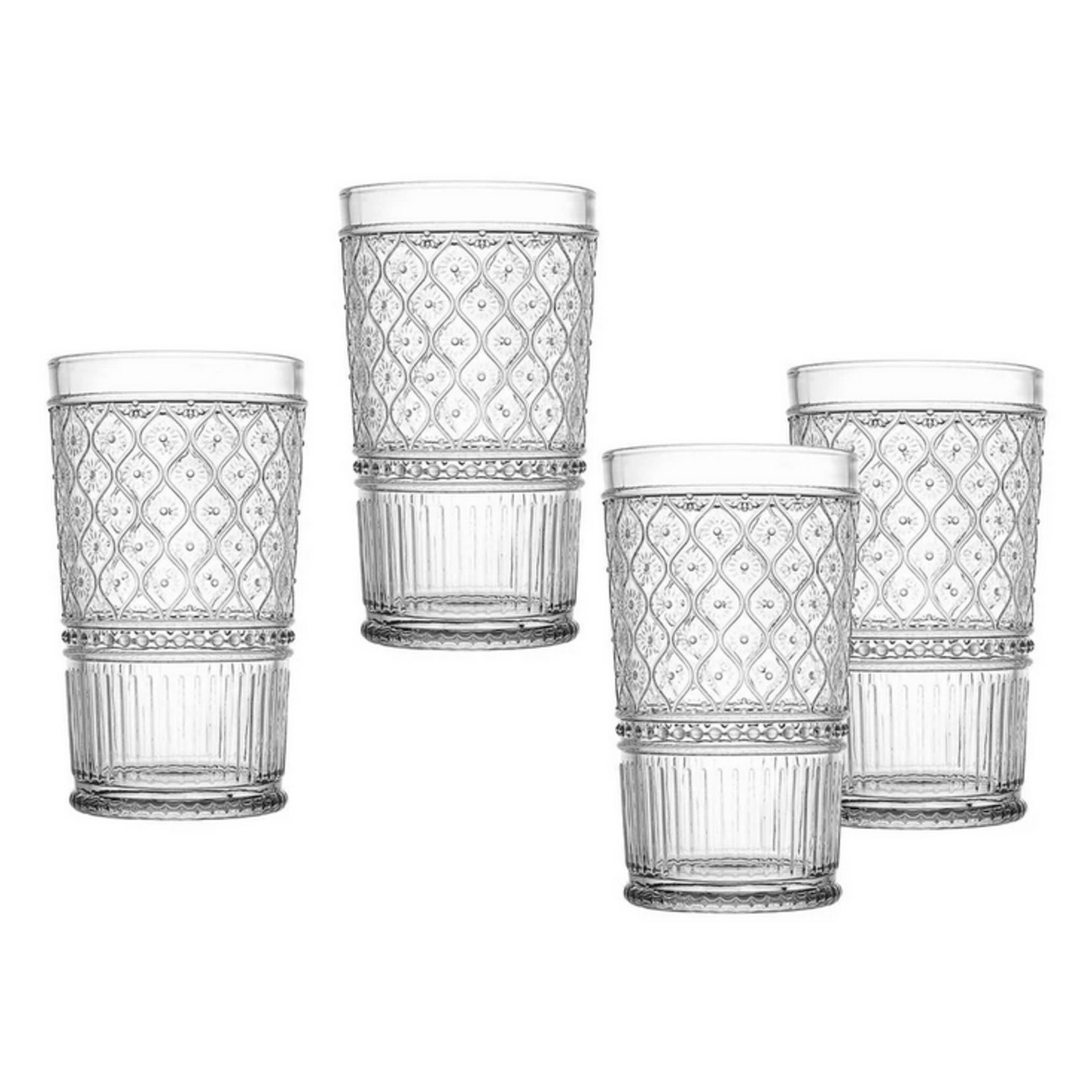 Godinger SET OF 4 Clear Claro Highballs