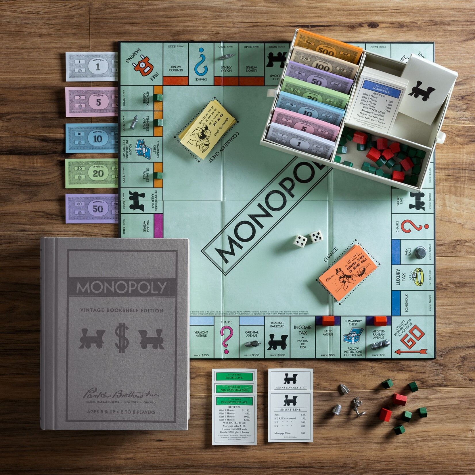 WS Game Company Vintage Bookshelf Monopoly