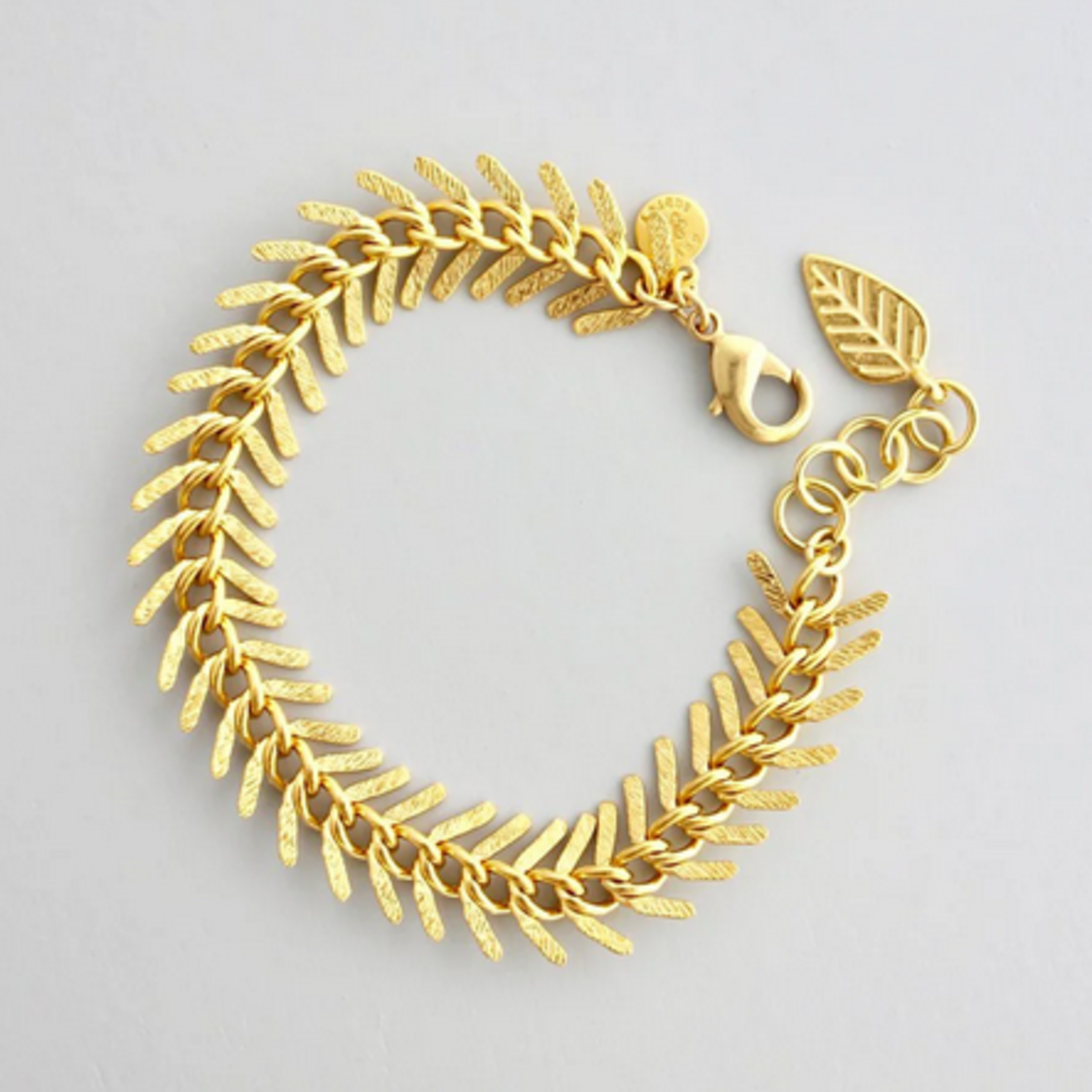 David Aubrey Jewelry Gold Fish Bone Bracelet