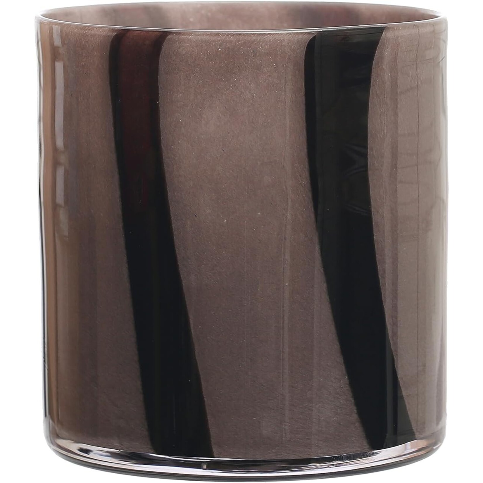 Grey and Purple Glass Candle Holder