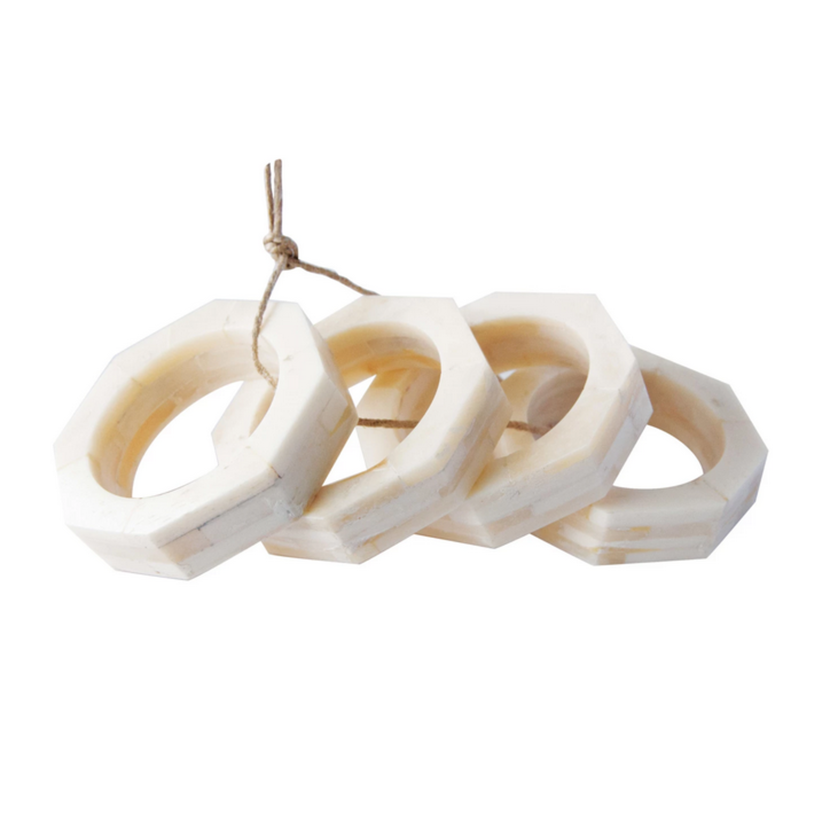 Octagon Shaped Resin Napkin , Cream SET OF 4