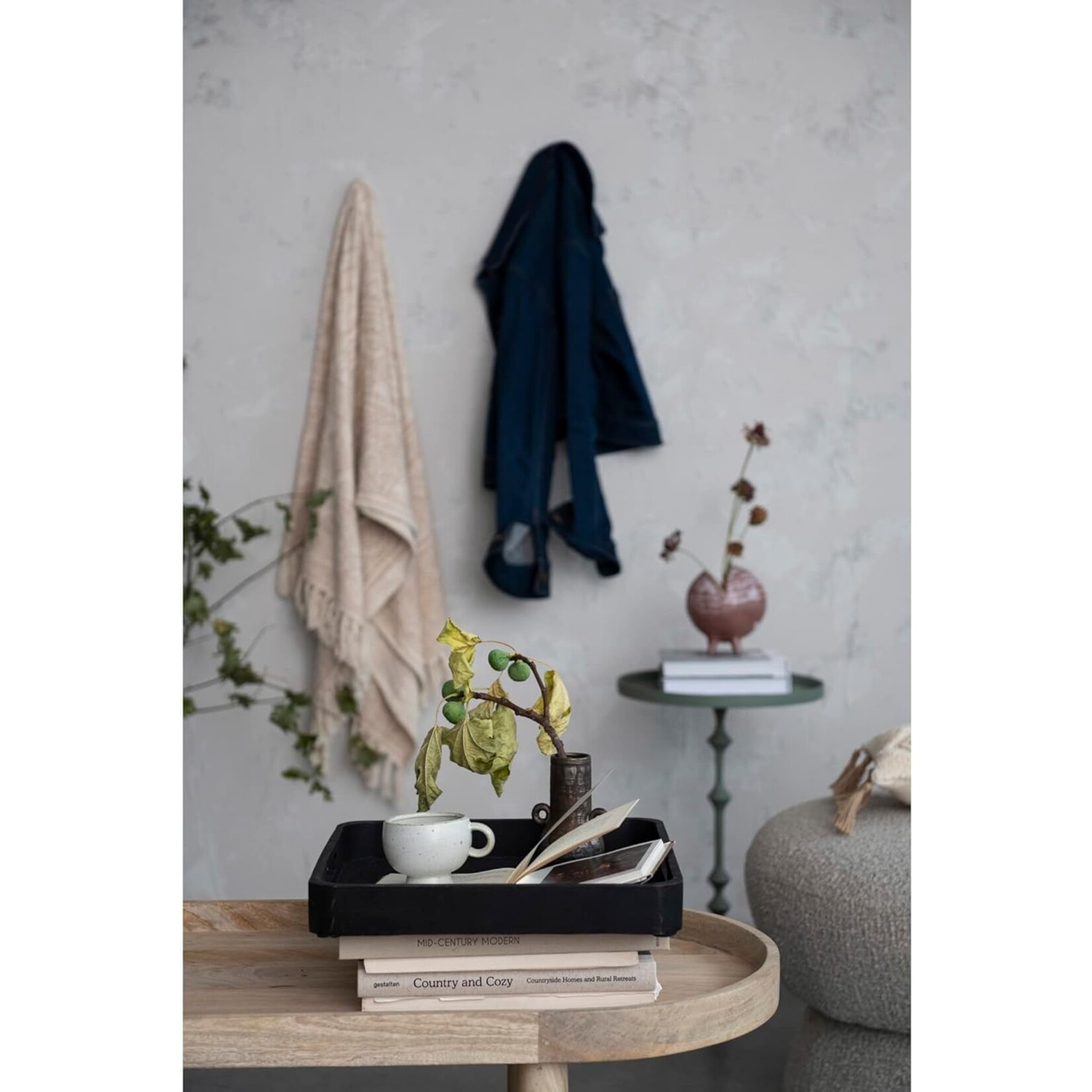 Decorative Mango Wood Tray, Black