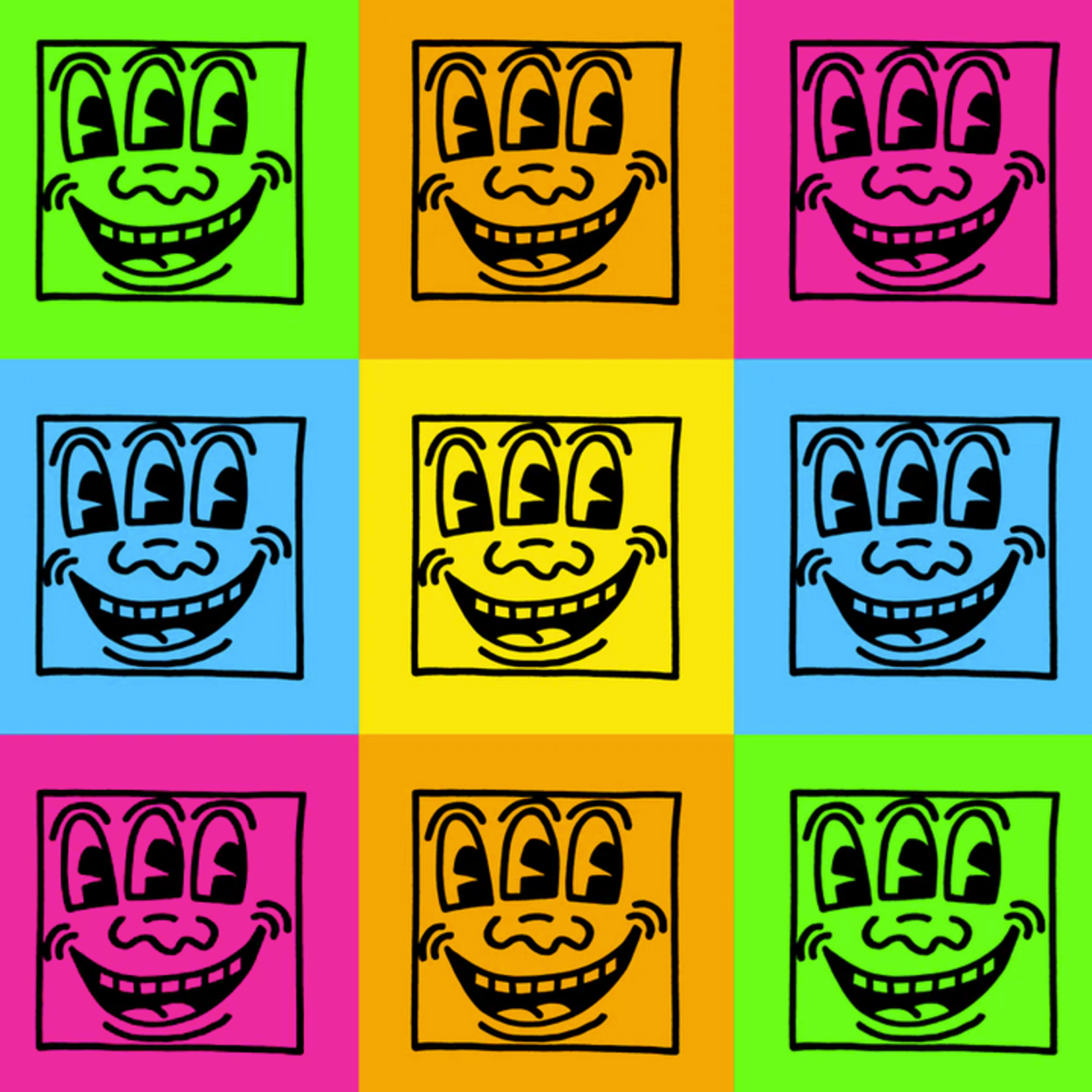 Apply Stickers Three-Eyed Faces (Keith Haring) Sticker Sheet