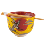 Urban Tokyo Japanese Crane 18oz Bowl With Chopsticks