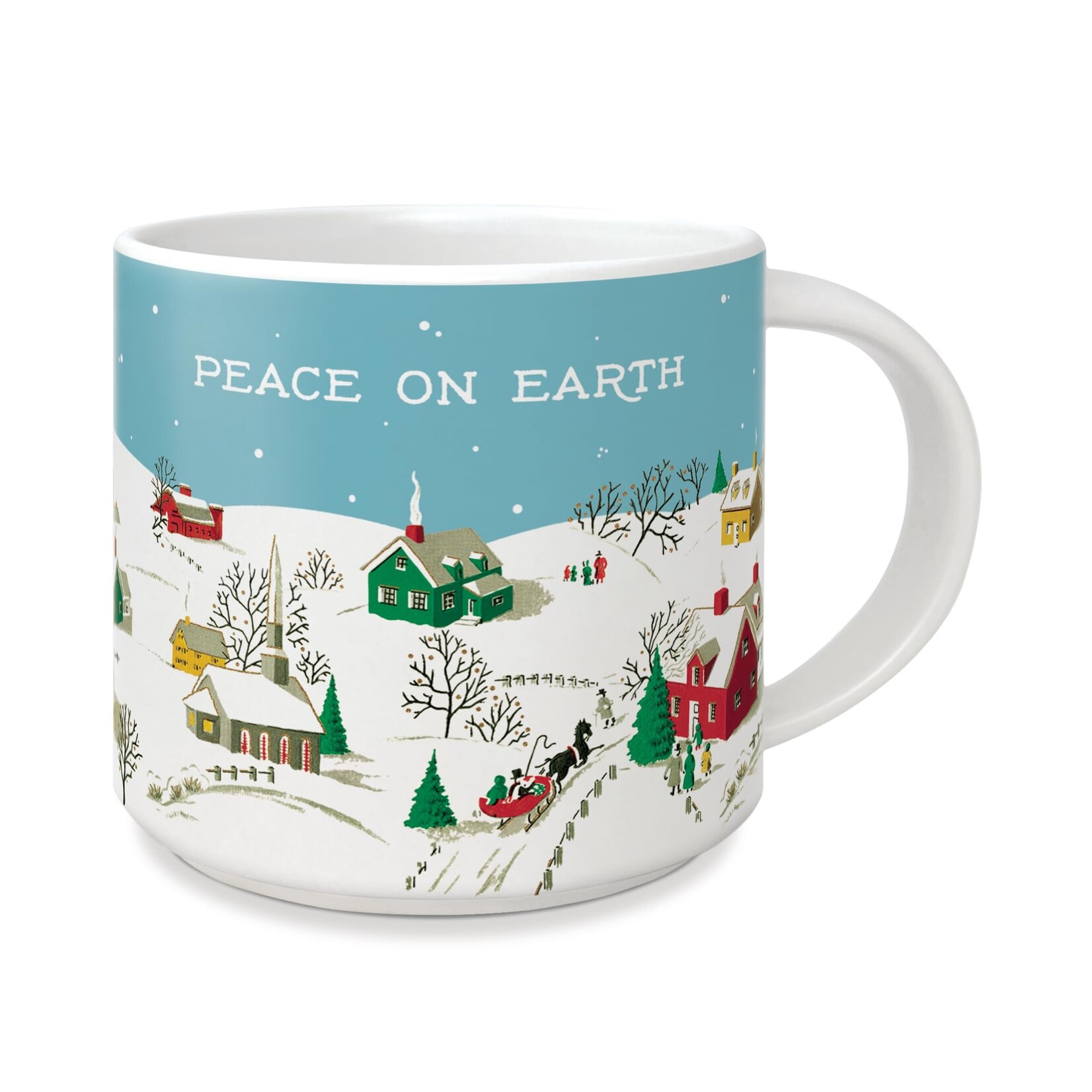 Cavallini Papers Peace on Earth Ceramic Mug