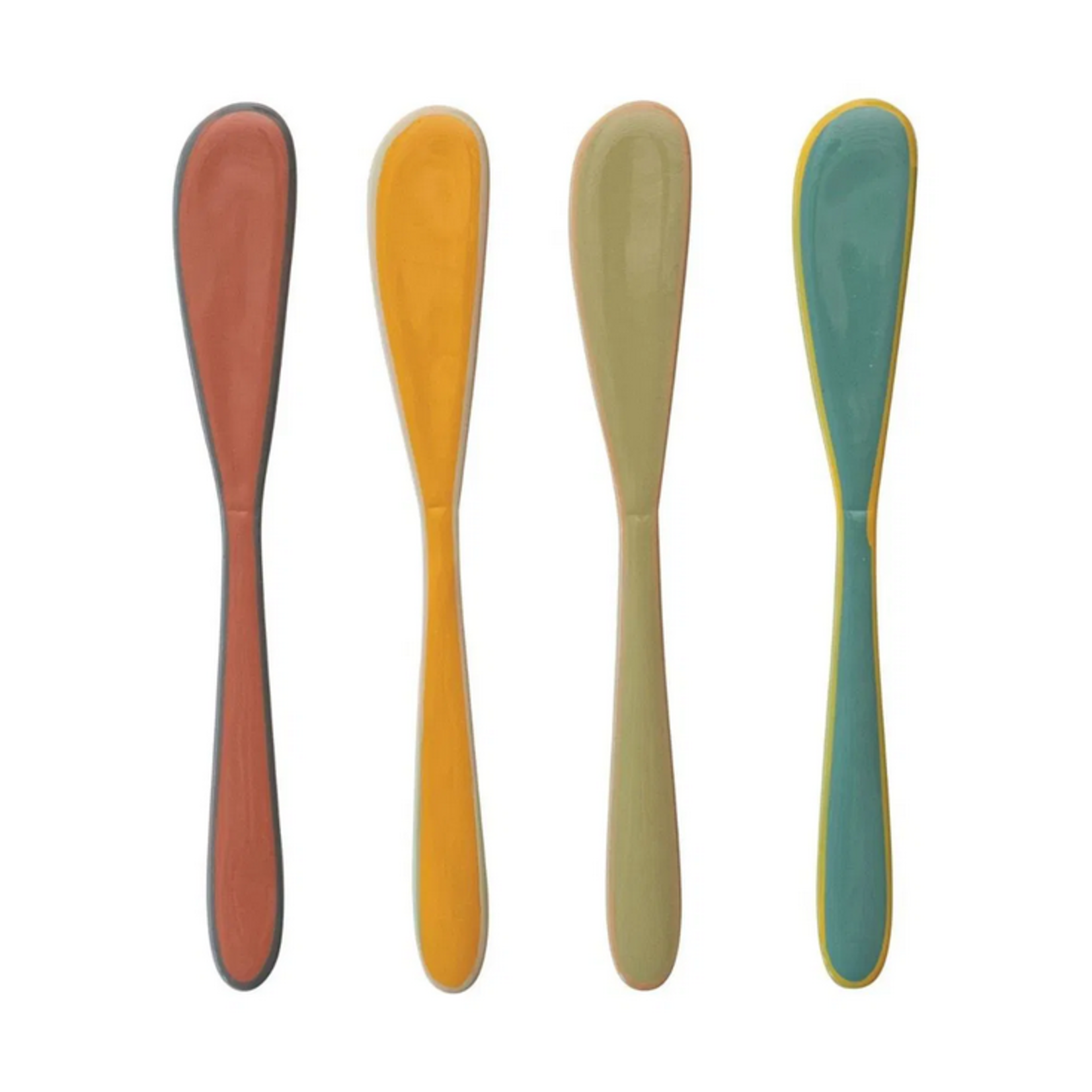 Creative Co-Op Enamaled Stainless Steel Colored Canape Knife Set