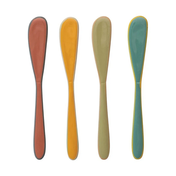 Enamaled Stainless Steel Colored Canape Knife Set