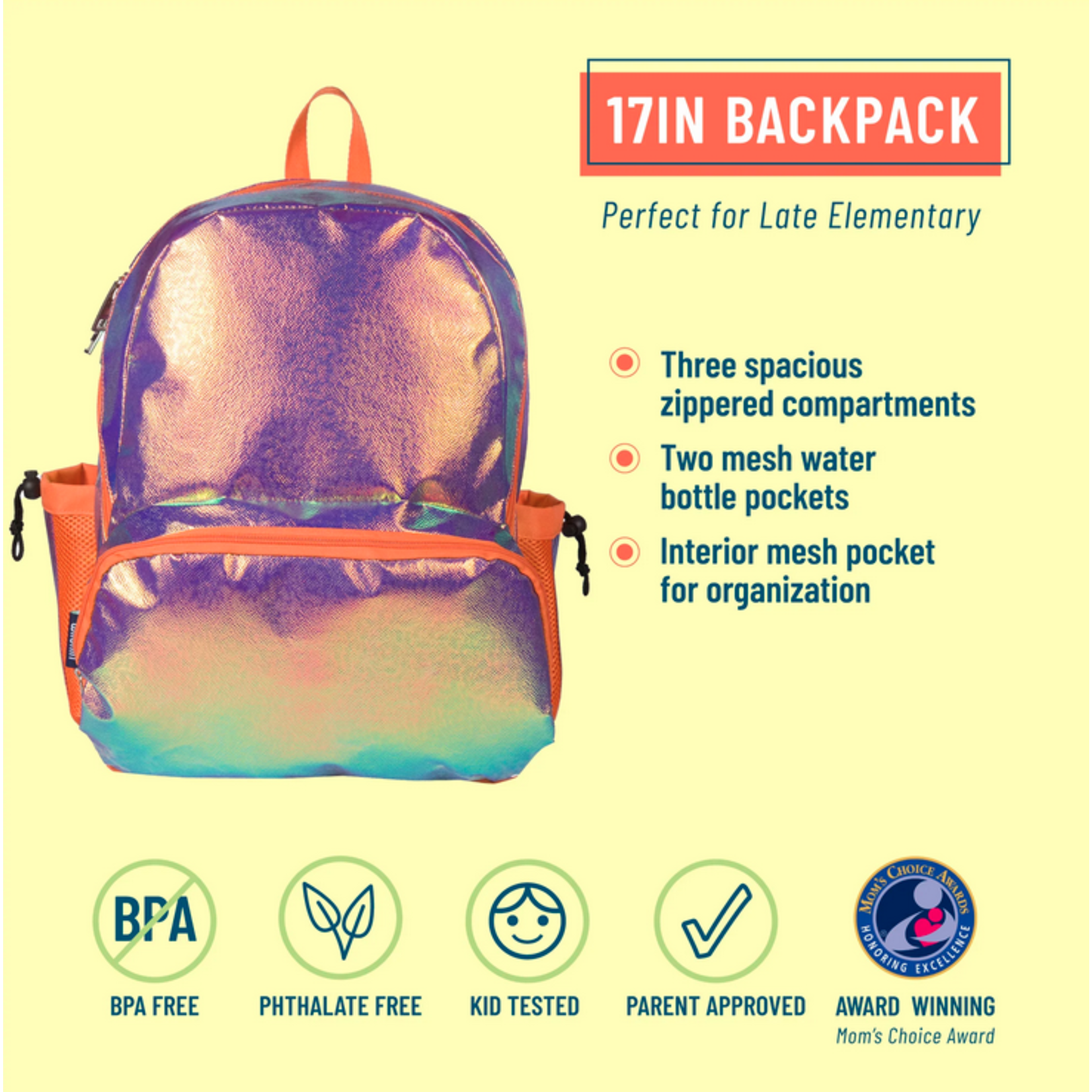 Wildkin Orange Shimmer Backpack