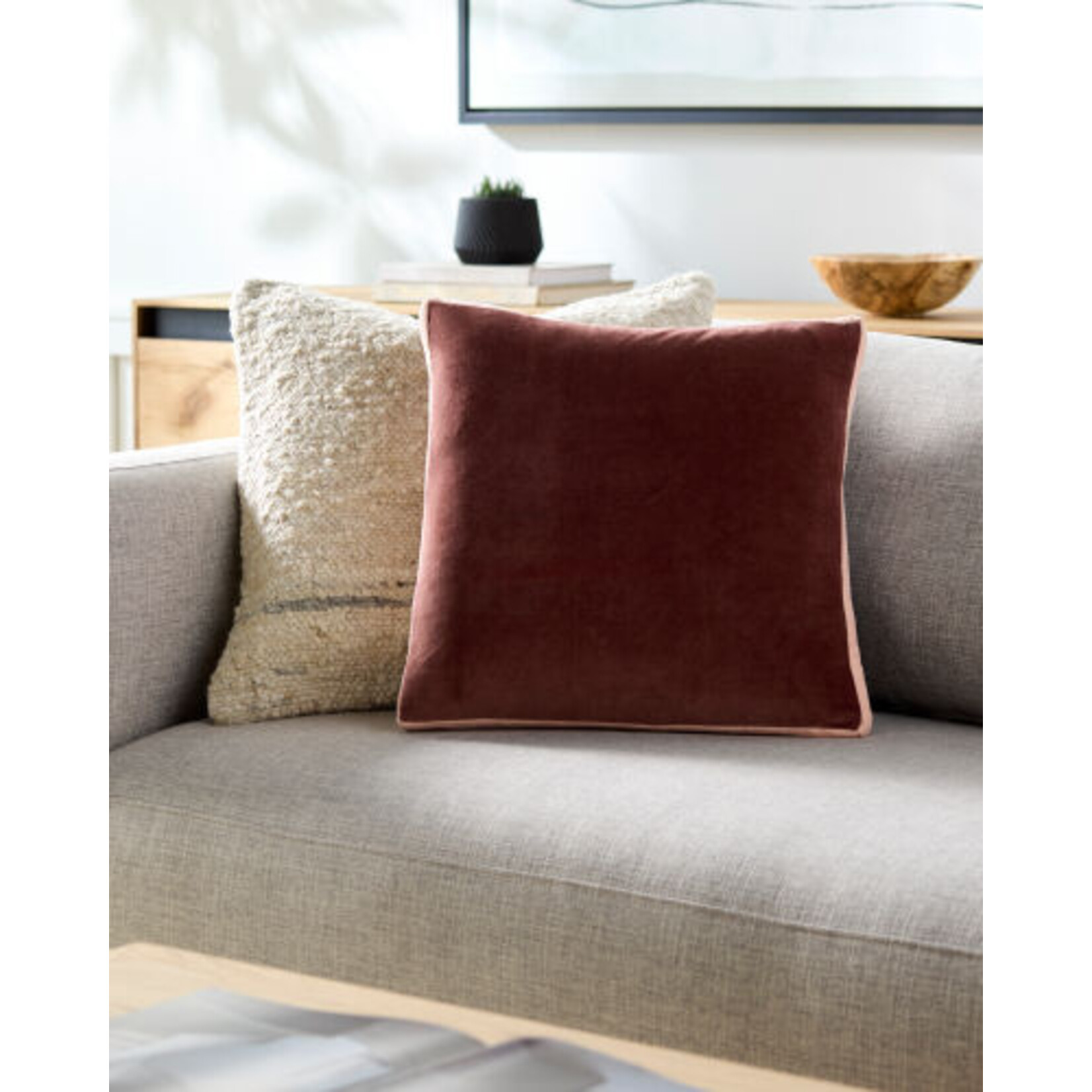 Sully Pillow 18" X 18"- Dark Brown
