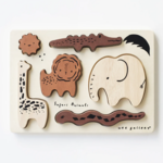 Wee Gallery Wooden Tray Puzzle- Safari Animals