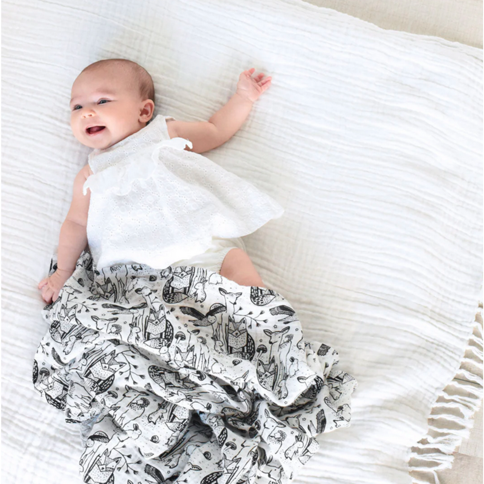 Wee Gallery Organic Muslin Swaddle- Forest