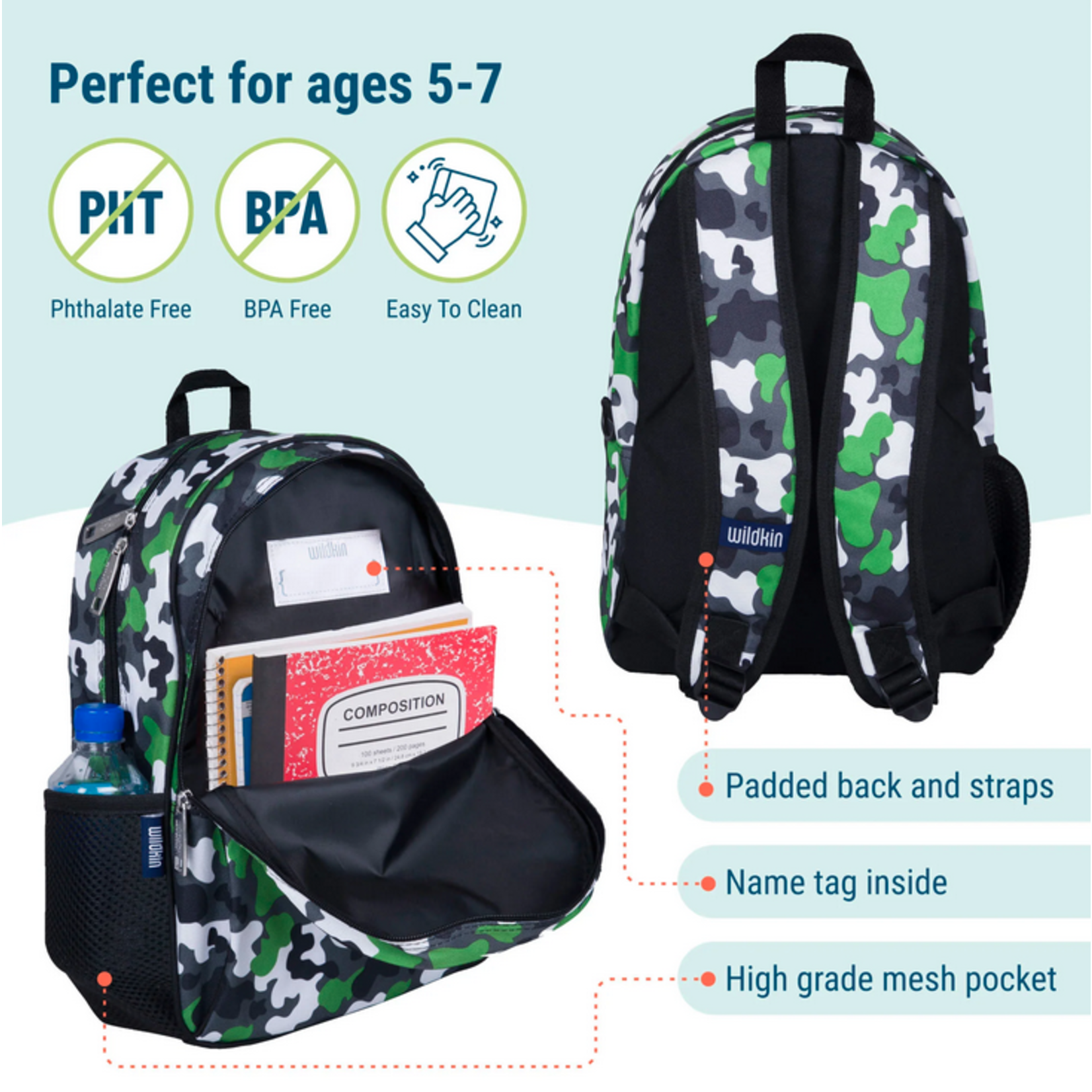 Wildkin Green Camo Backpack