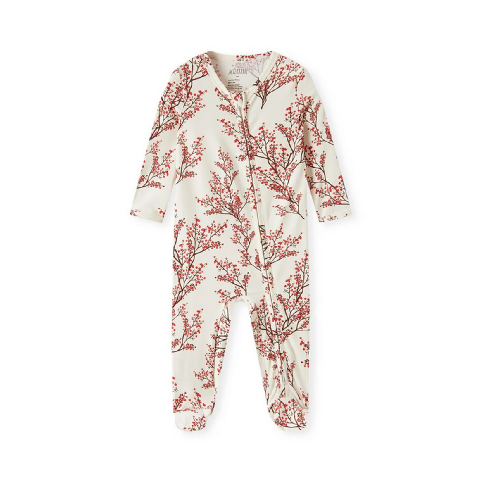 Cotton Stretch Zipper Footed Romper Winterberry (3-6M)