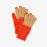 Verloop Colorblock Knit Touchscreen Gloves - Camel Poppy