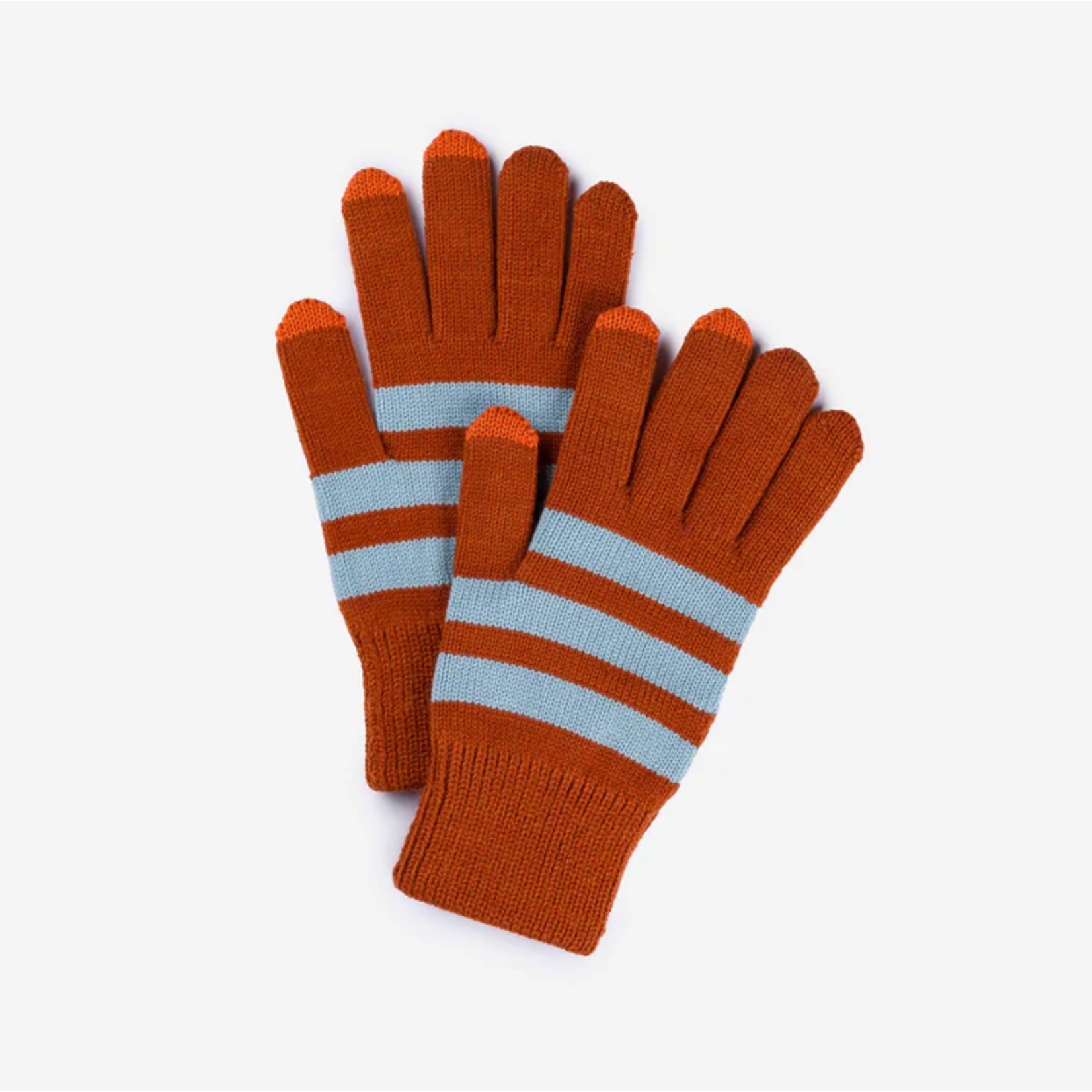 Verloop Stripe Touchscreen Gloves- Stone Blue Rust